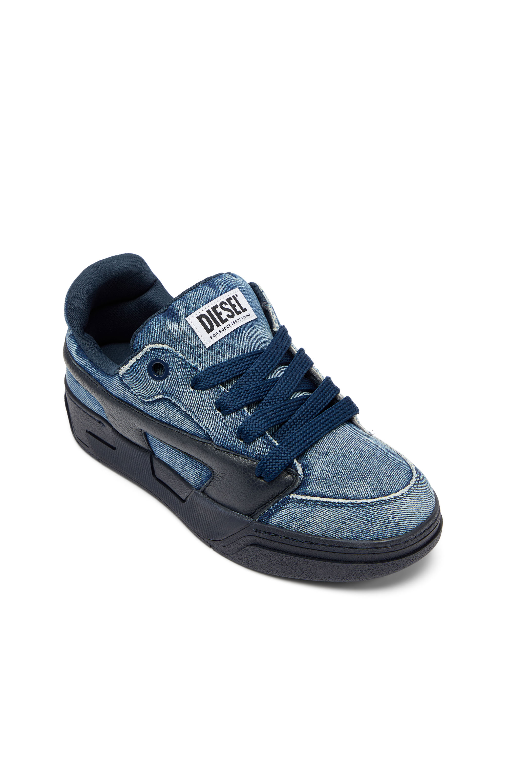 Men's S-D-Ollie - Sneakers in washed frayed denim | Blue | Diesel