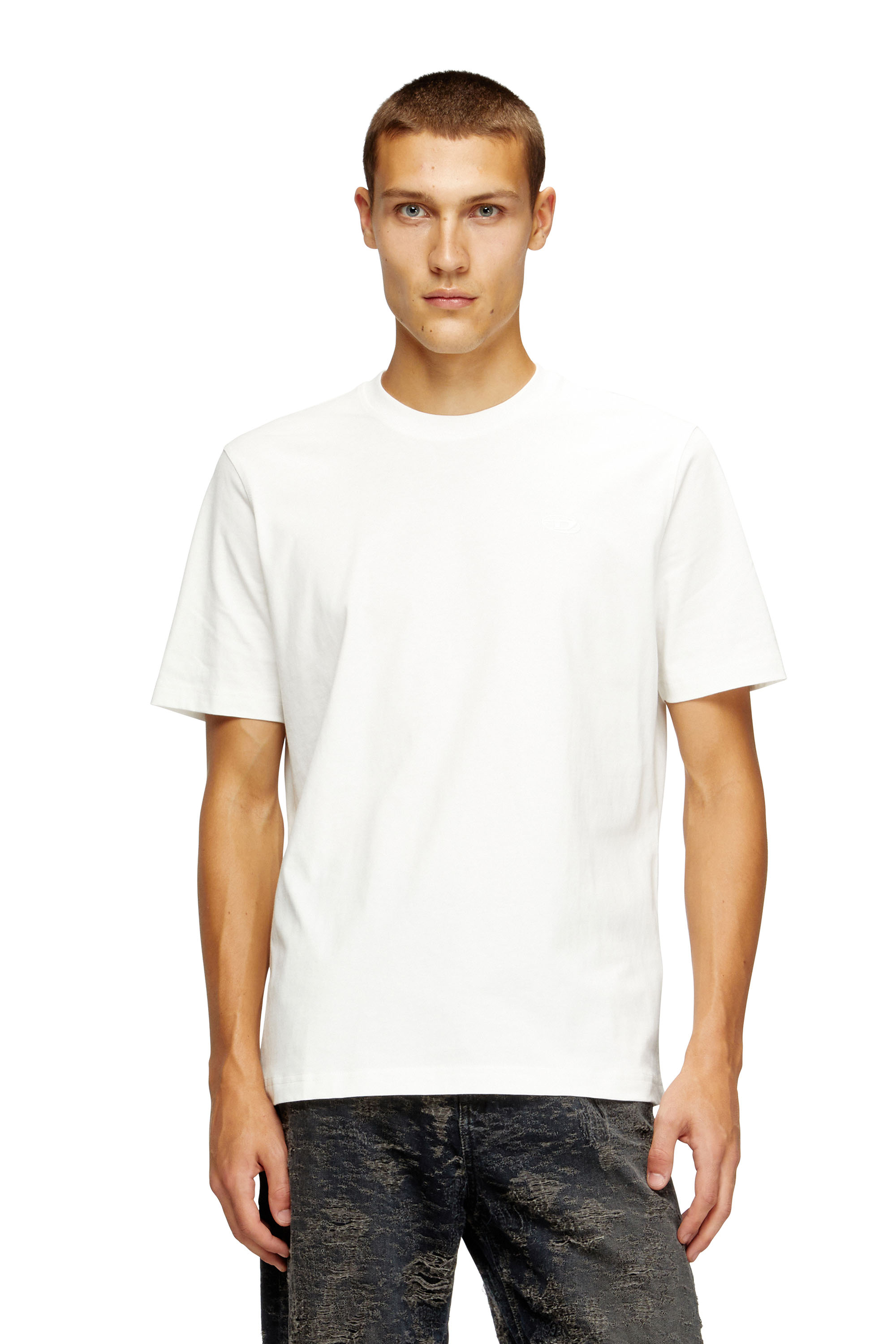 Diesel - T-ADJUST-T10, Man's Cotton t-shirt with graphic print on back in White - 3
