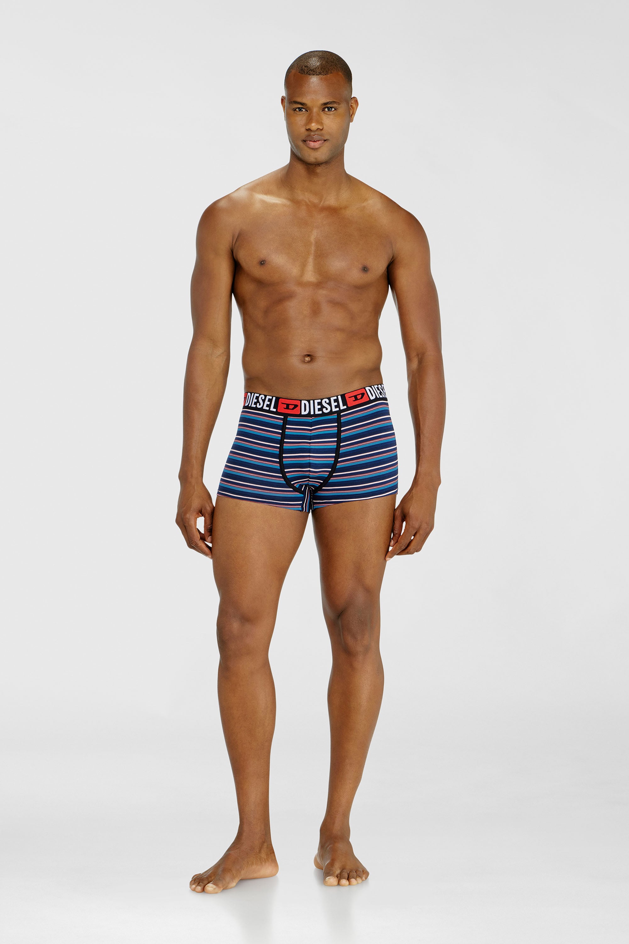 Diesel - UMBX-DAMIENTHREEPACK, Male's 3-pack of stretch cotton trunks with stripes in Blue/Black - 2
