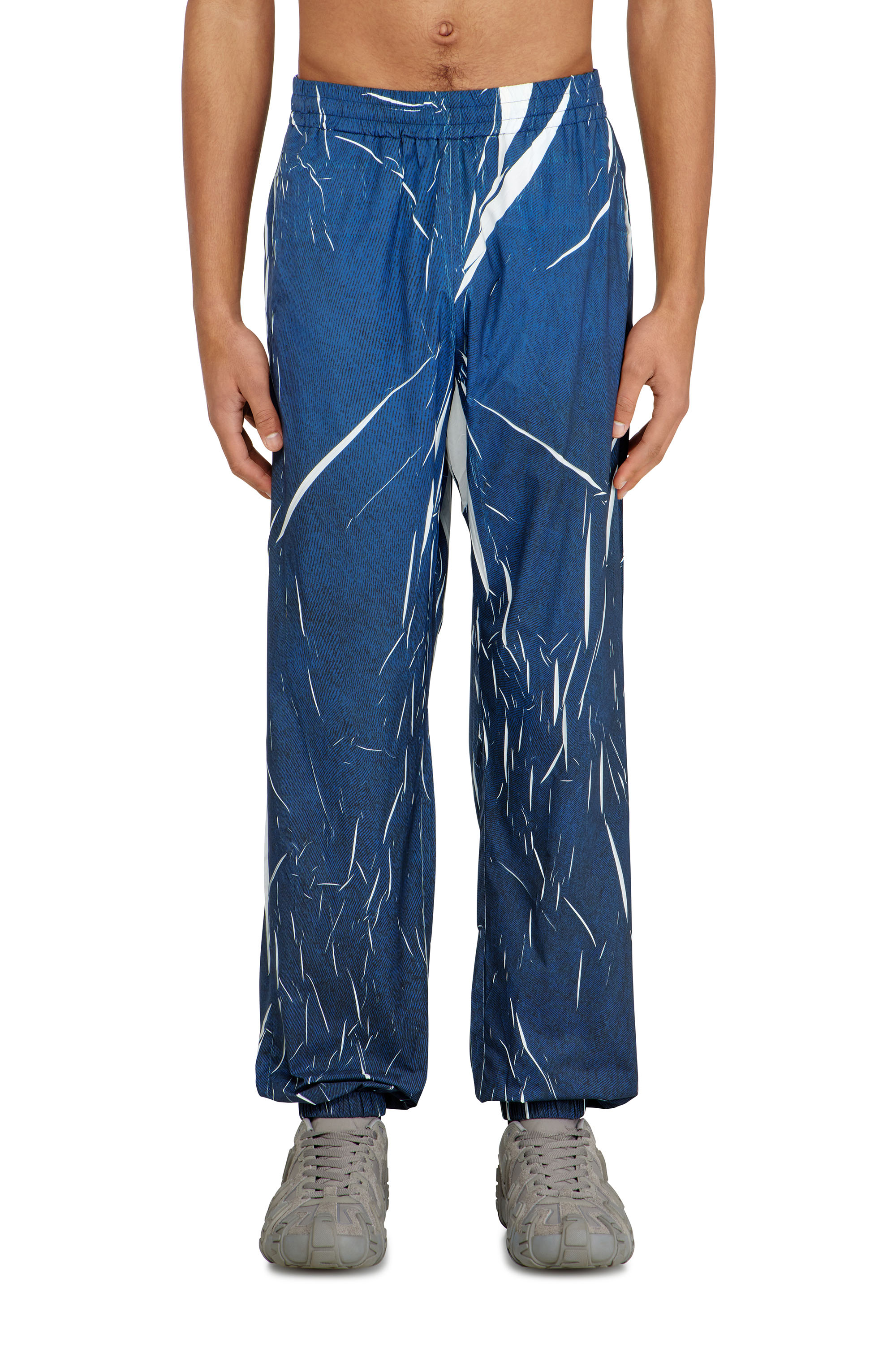 Diesel - P-ARELION-CJBC, Man's Light track pants with denim-effect print in Blue - 1
