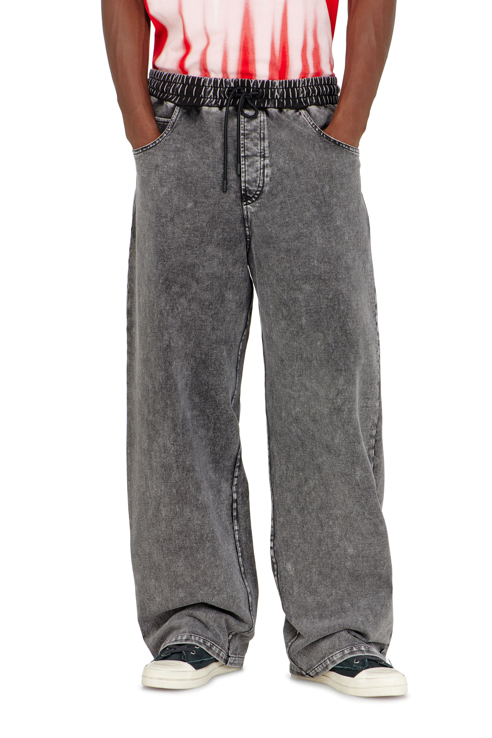 Diesel - P-STUK, Pantalon de surv&ecirc;tement effet denim Homme in Gris - 3