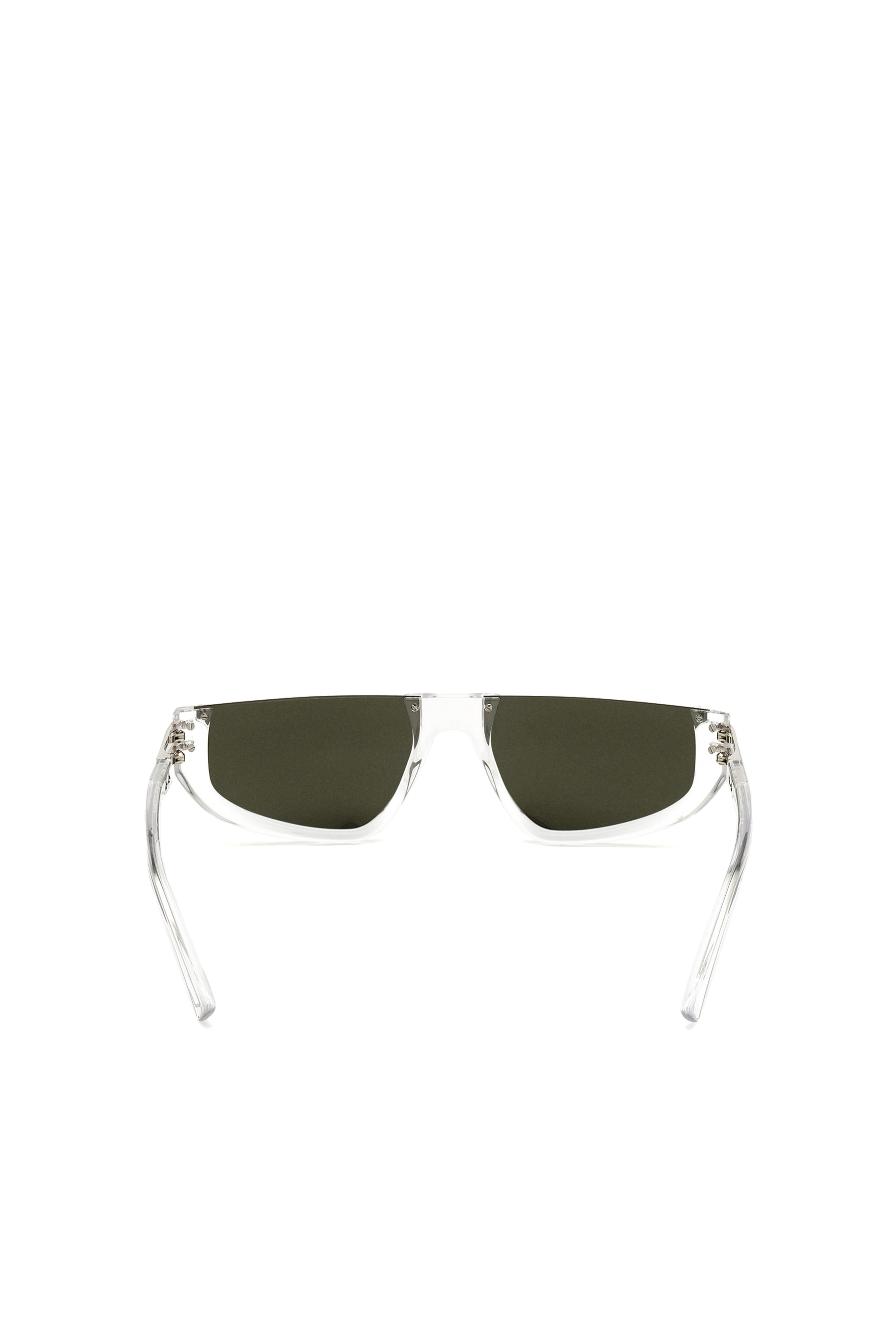 Diesel - DL0315, Man's Wraparound frame with mirror lenses in White - 4