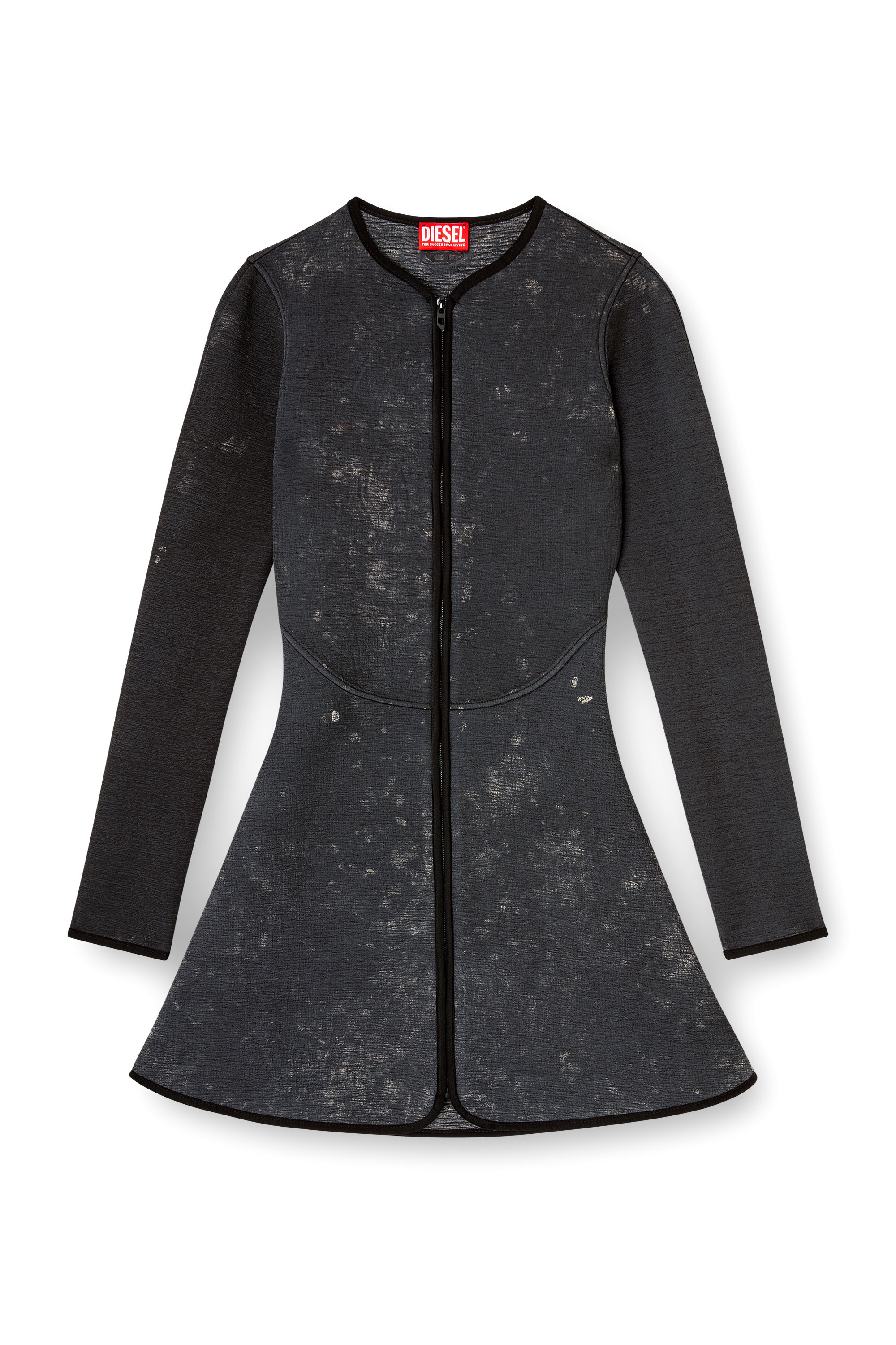 Diesel - D-EOPRE, Female's Short dress in marbled scuba in Dark Grey - 3