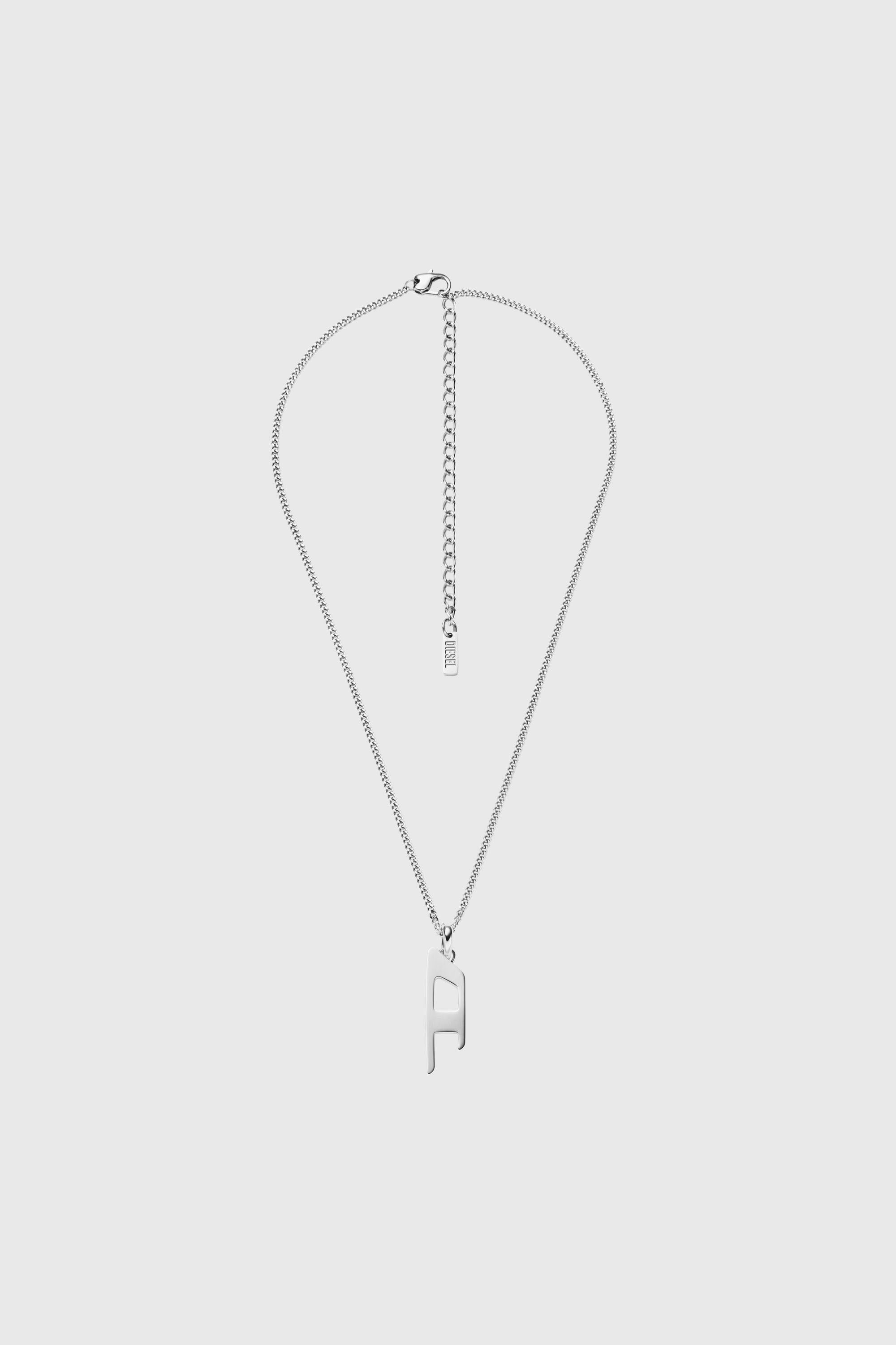 Diesel - DX1625040 JEWELLERY, Unisex's Stainless steel d logo pendant necklace in Silver - 1