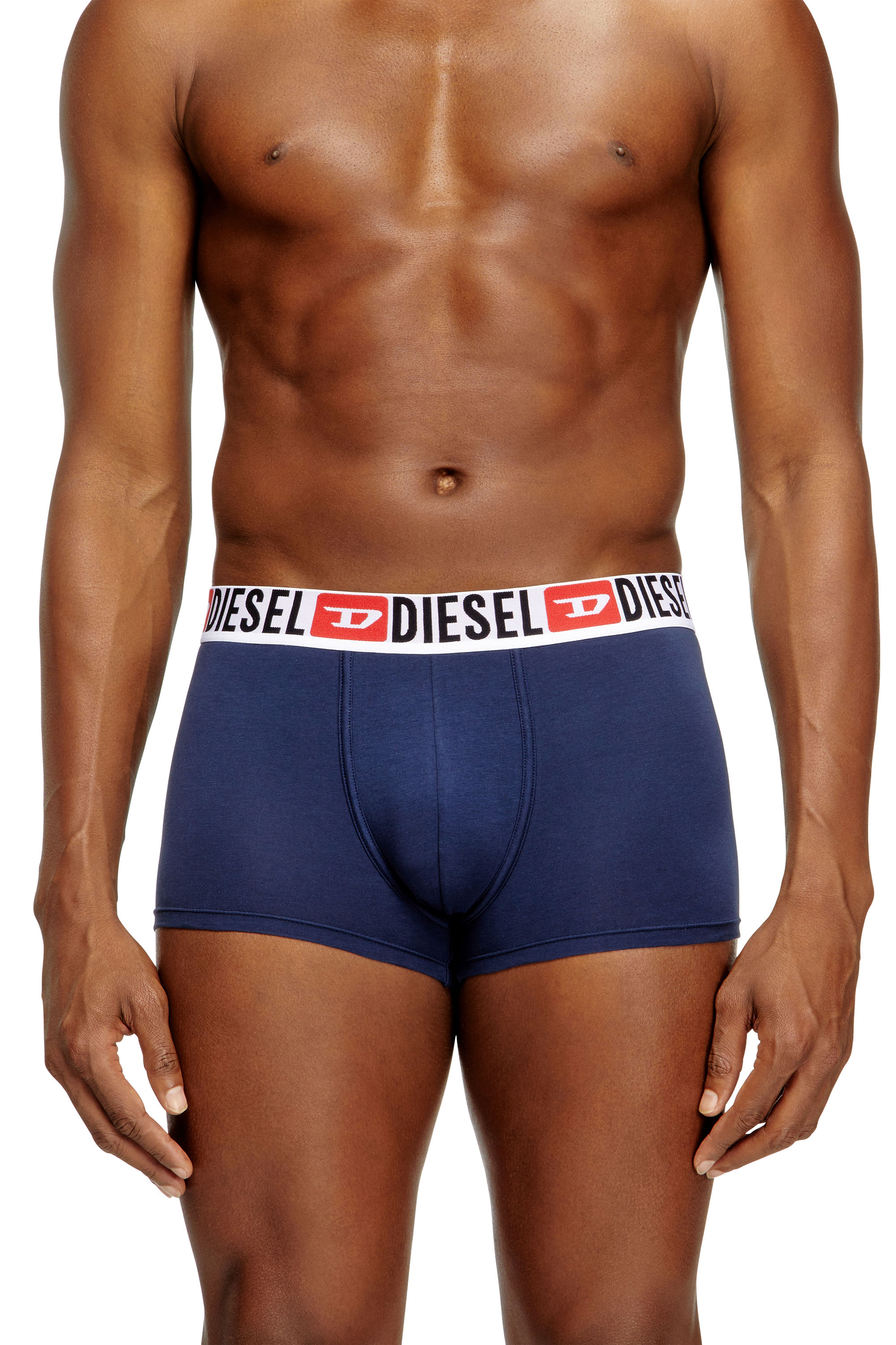 Diesel - UMBX-DAMIENTHREEPACK, Male's Three-pack of all-over logo waist boxers in Blue - 1