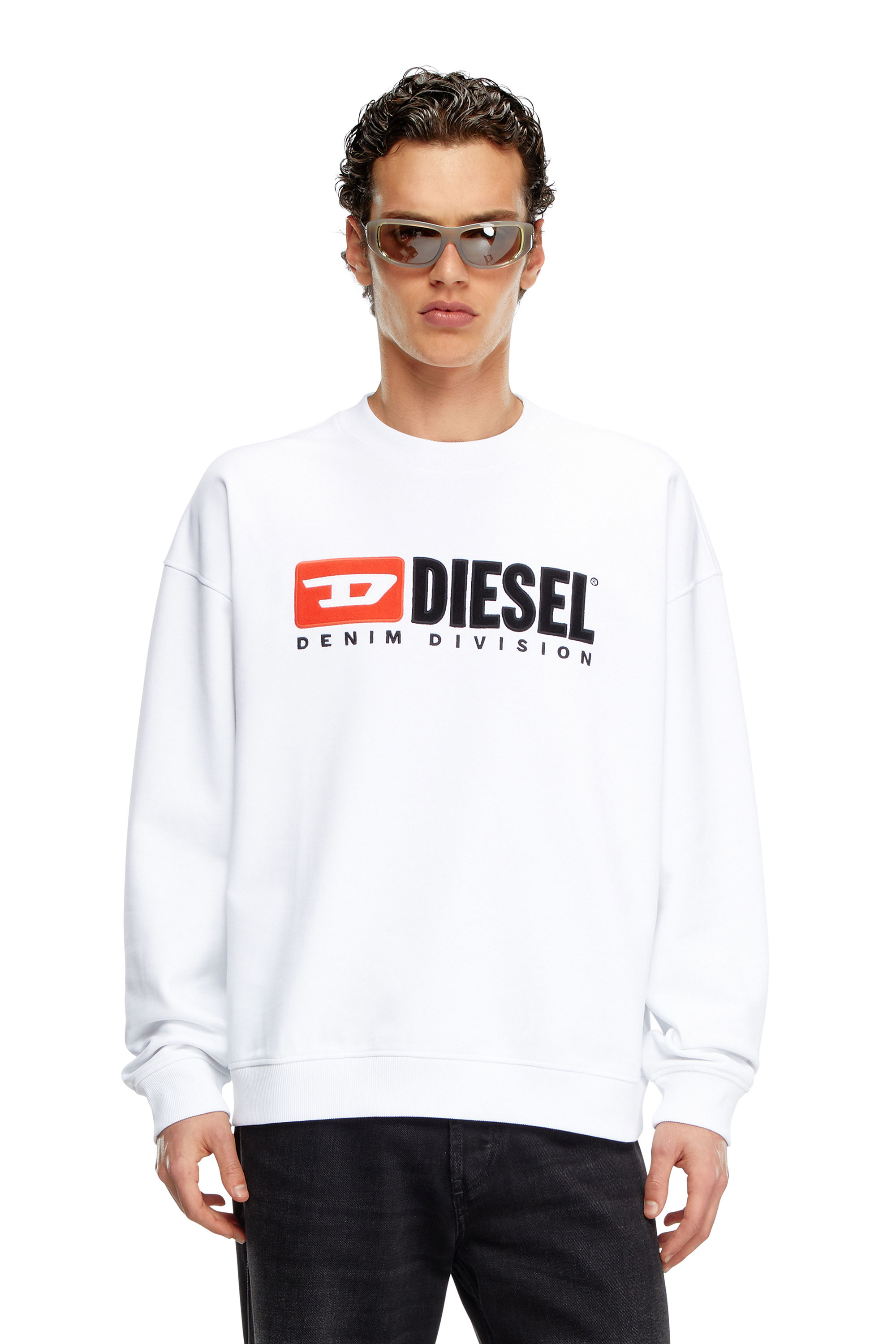 Men's Sweatshirt with Denim Division logo | White | Diesel