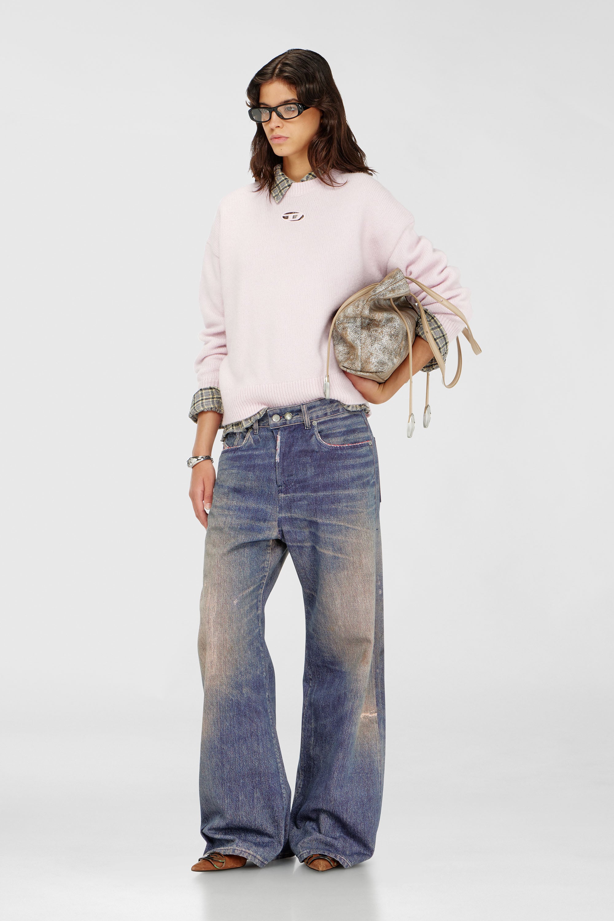 Diesel - M-AREETA, Jersey de mezcla de lana y alpaca Mujer in Rosa - 2