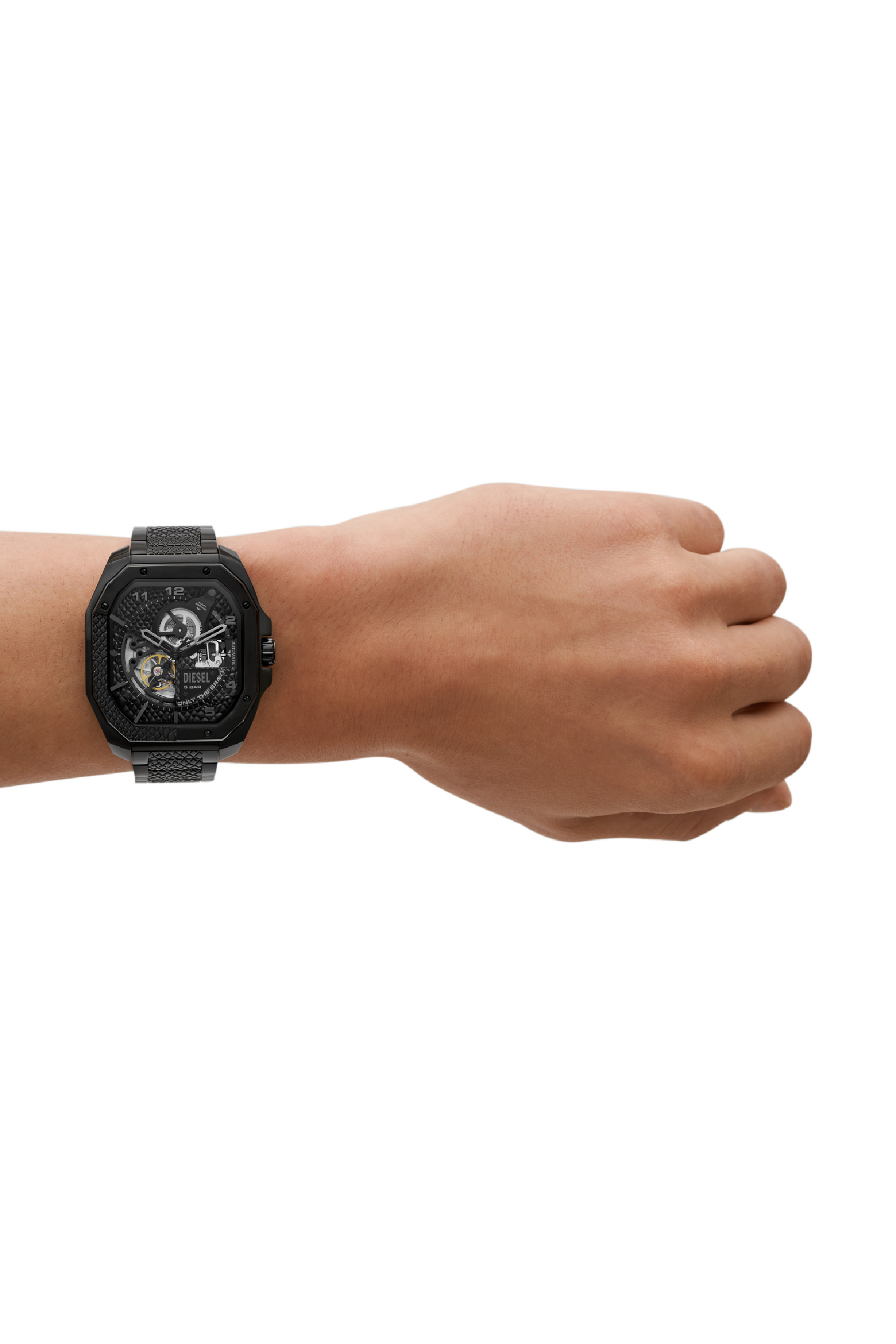 Diesel - DZ7472, Man's Flayed stainless steel watch in Black - 4