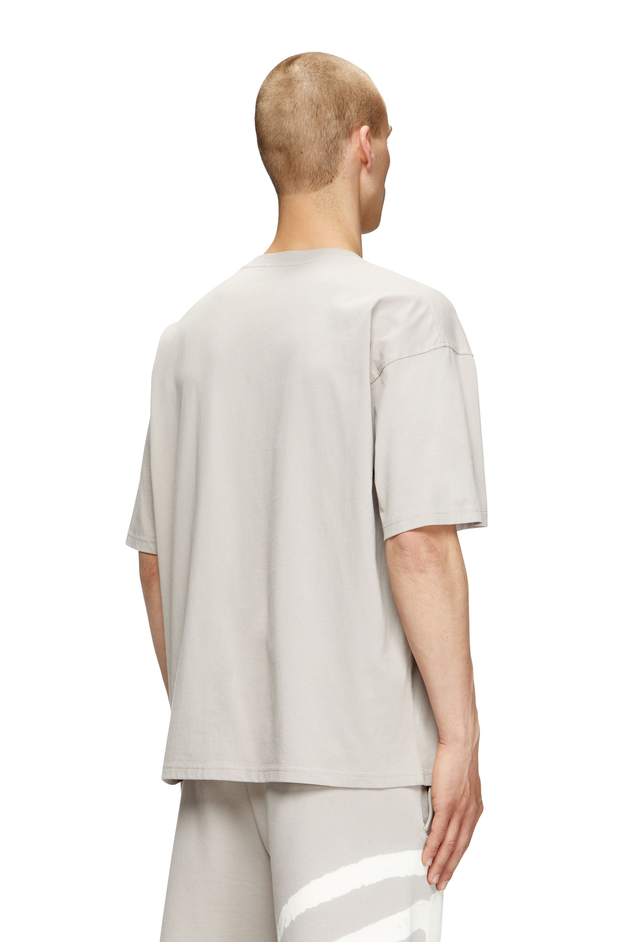Diesel - T-BOXT-BLEACH, Male's T-shirt with bleached Oval D logo in Grey - 4