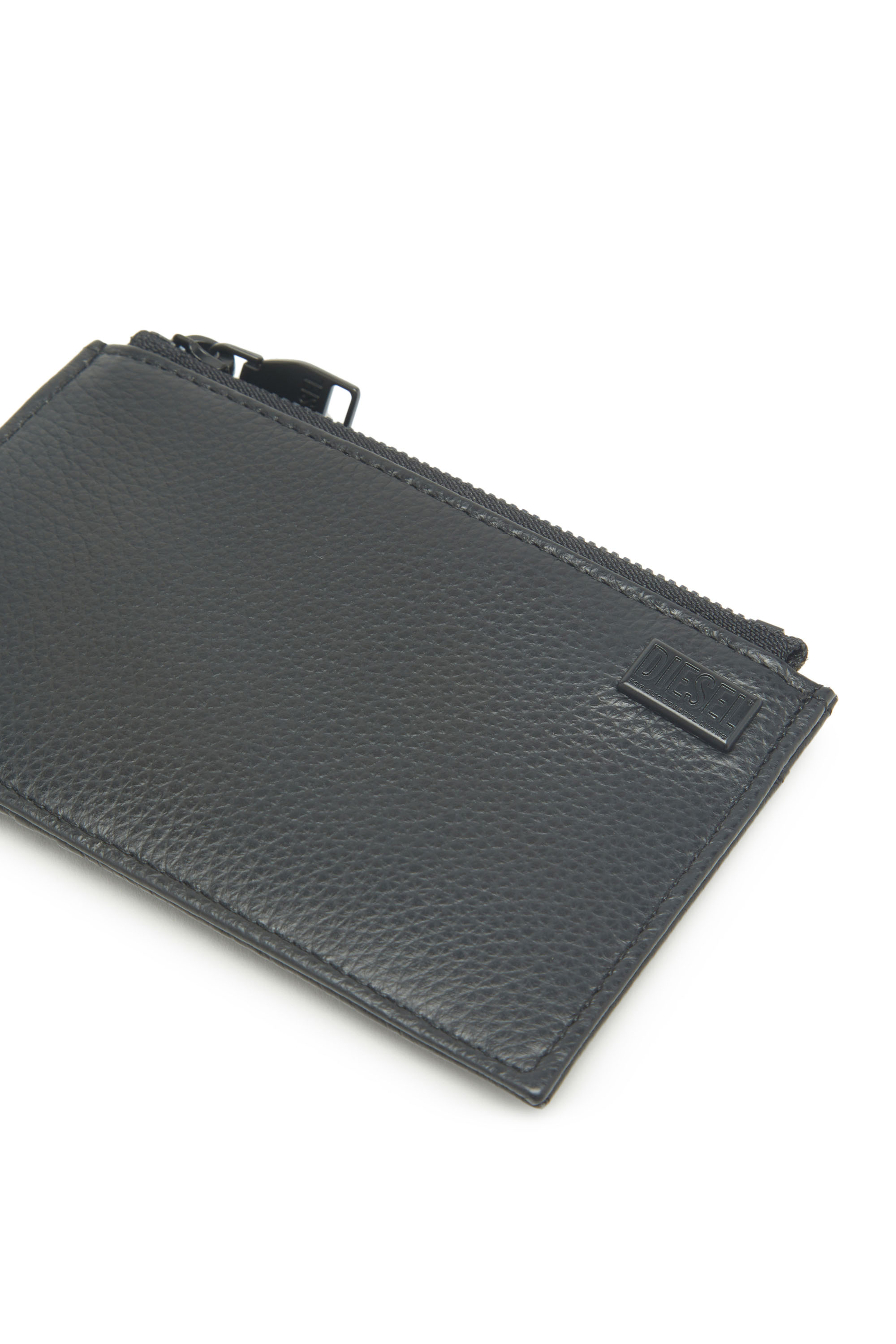 Diesel - CARD HOLDER COIN M, Tarjetero delgado de piel granulada Mujer in Negro - 3