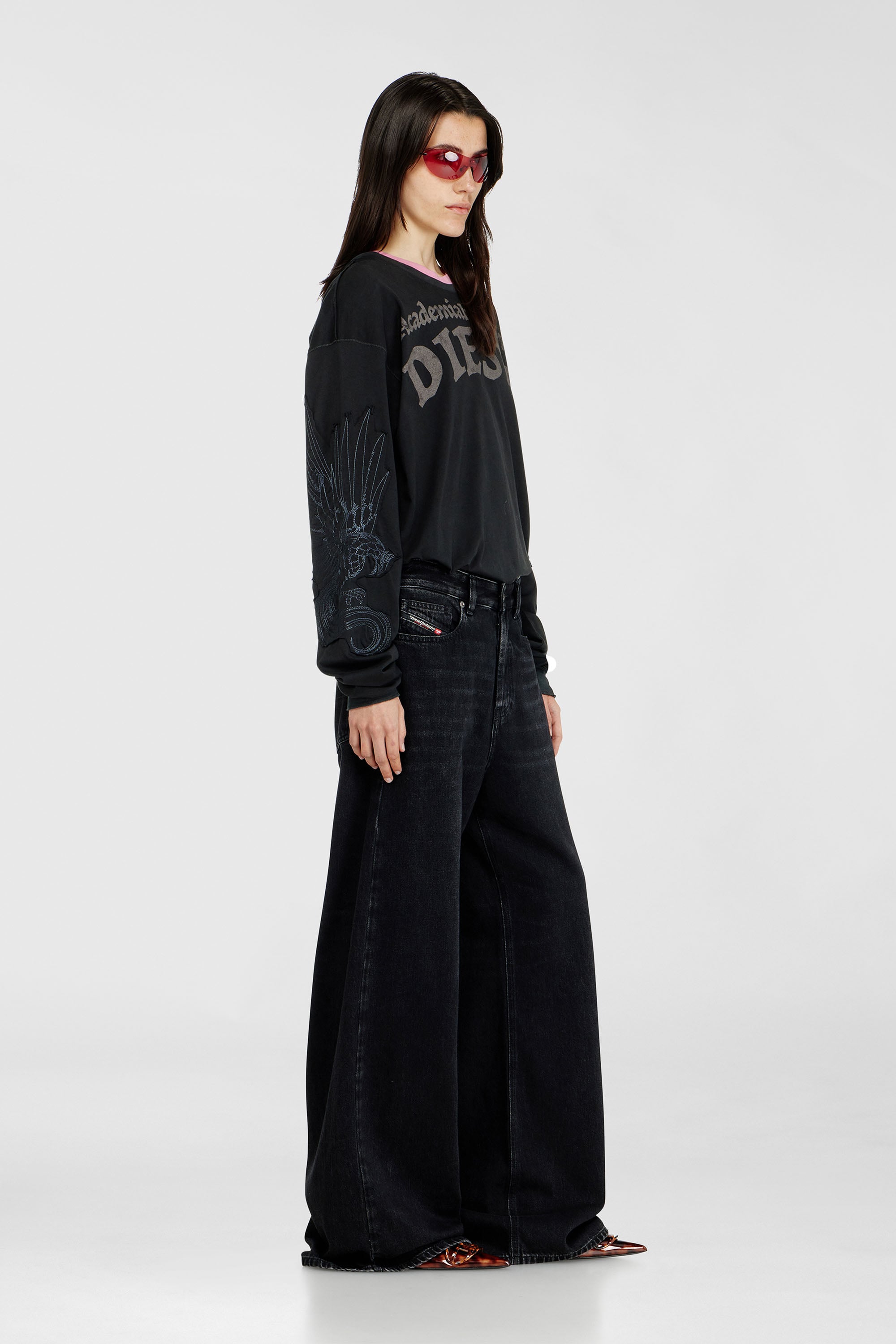 Diesel - Relaxed Jeans 1996 D-Sire 09P09 Mixte, Noir/Gris fonc&eacute; - Image 2