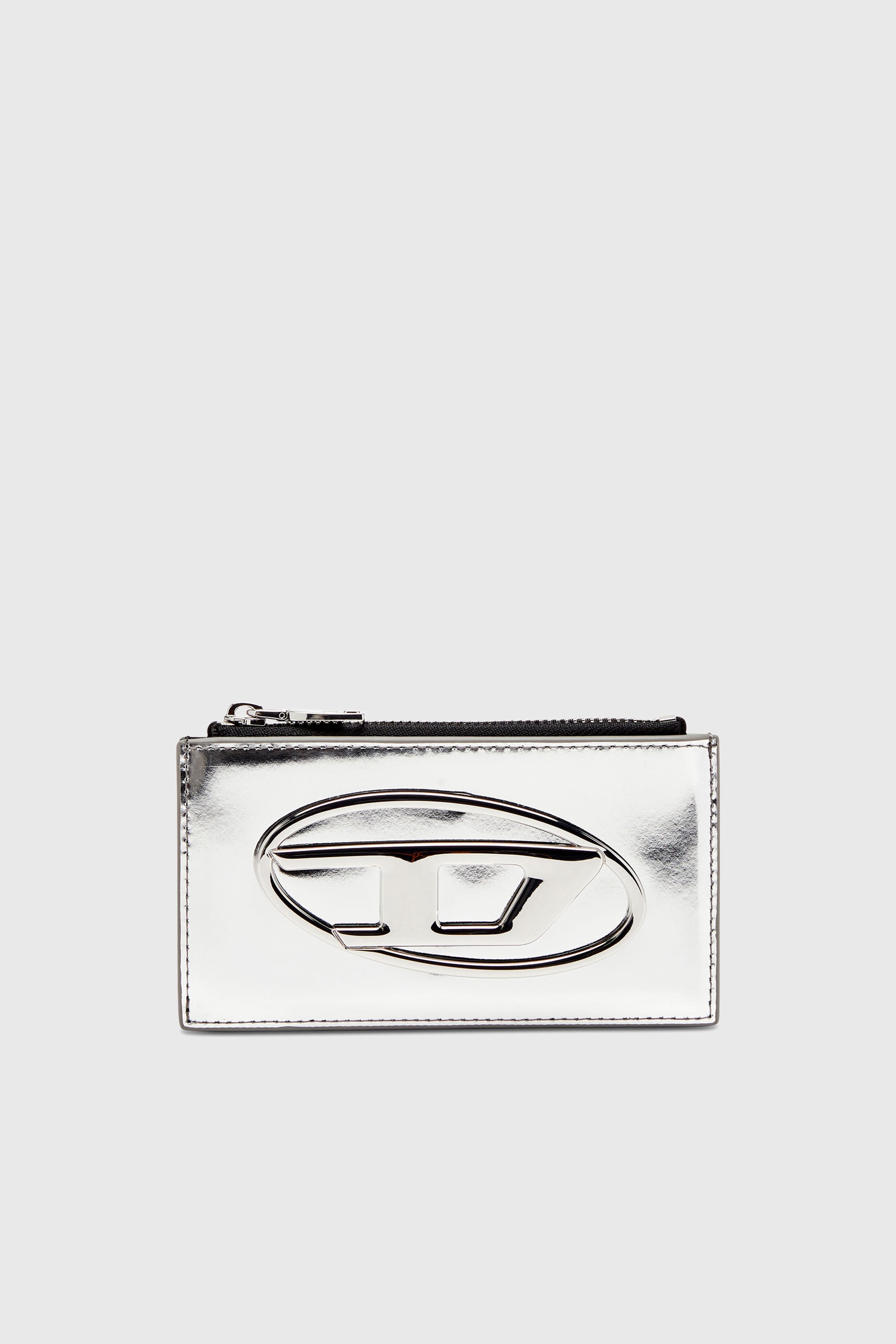 Diesel - 1DR CARD HOLDER III, Tarjetero de cuero espejado Mujer in Plateado - 1