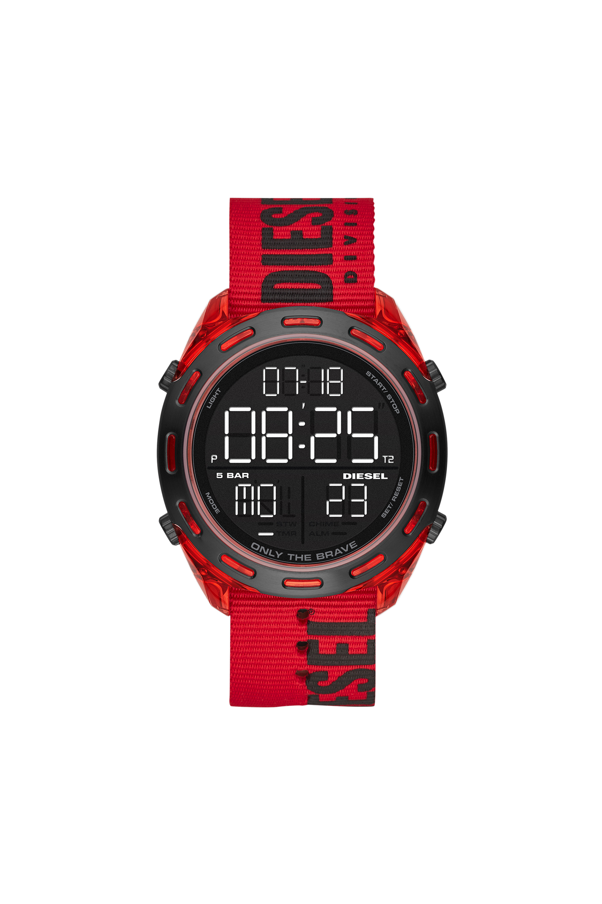 DZ1916 Man: Crusher Digital Red Nylon Watch | Diesel