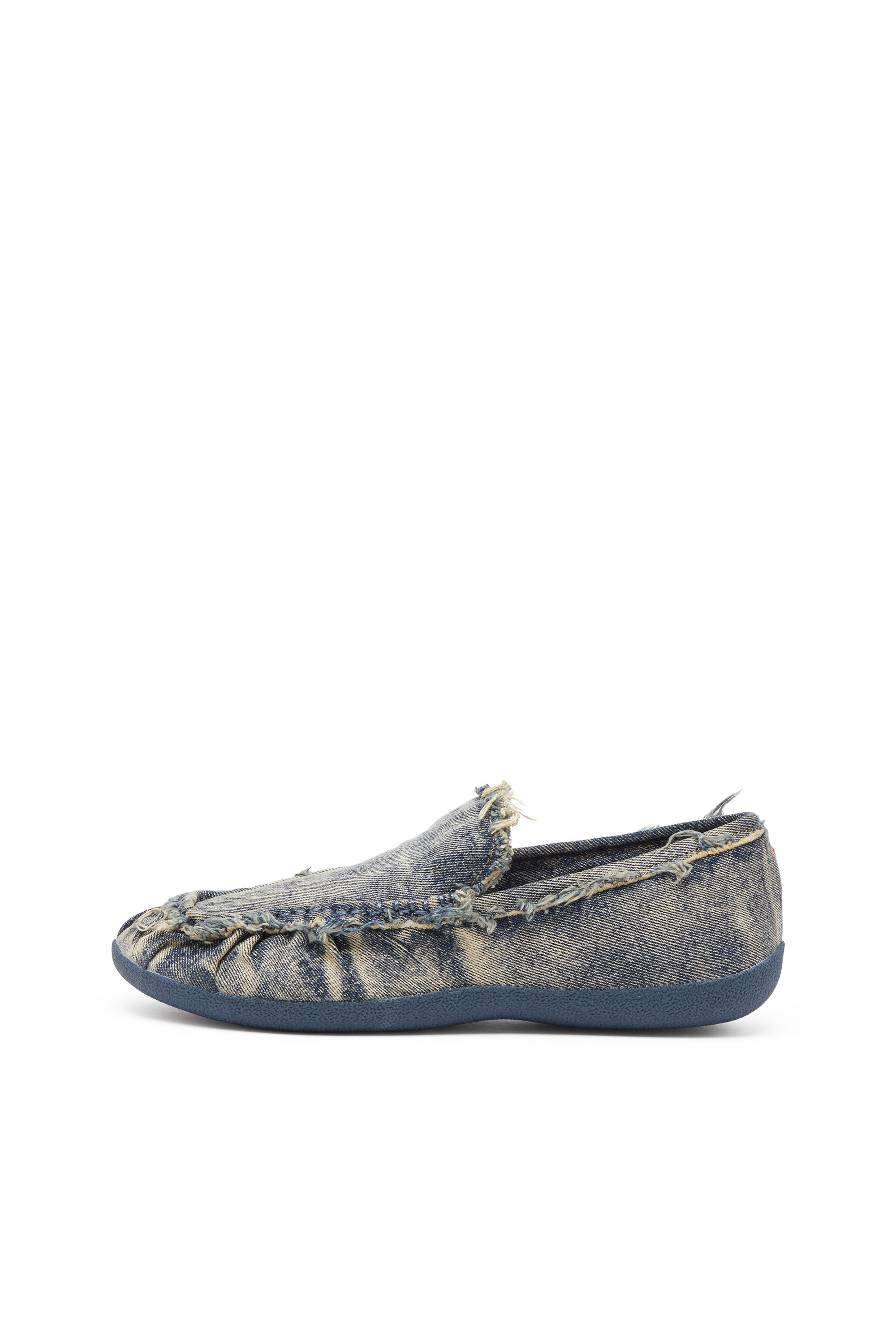 Diesel - D-SHOCK MOC, Male's D-Shock-Distressed denim loafers in Blue - 8