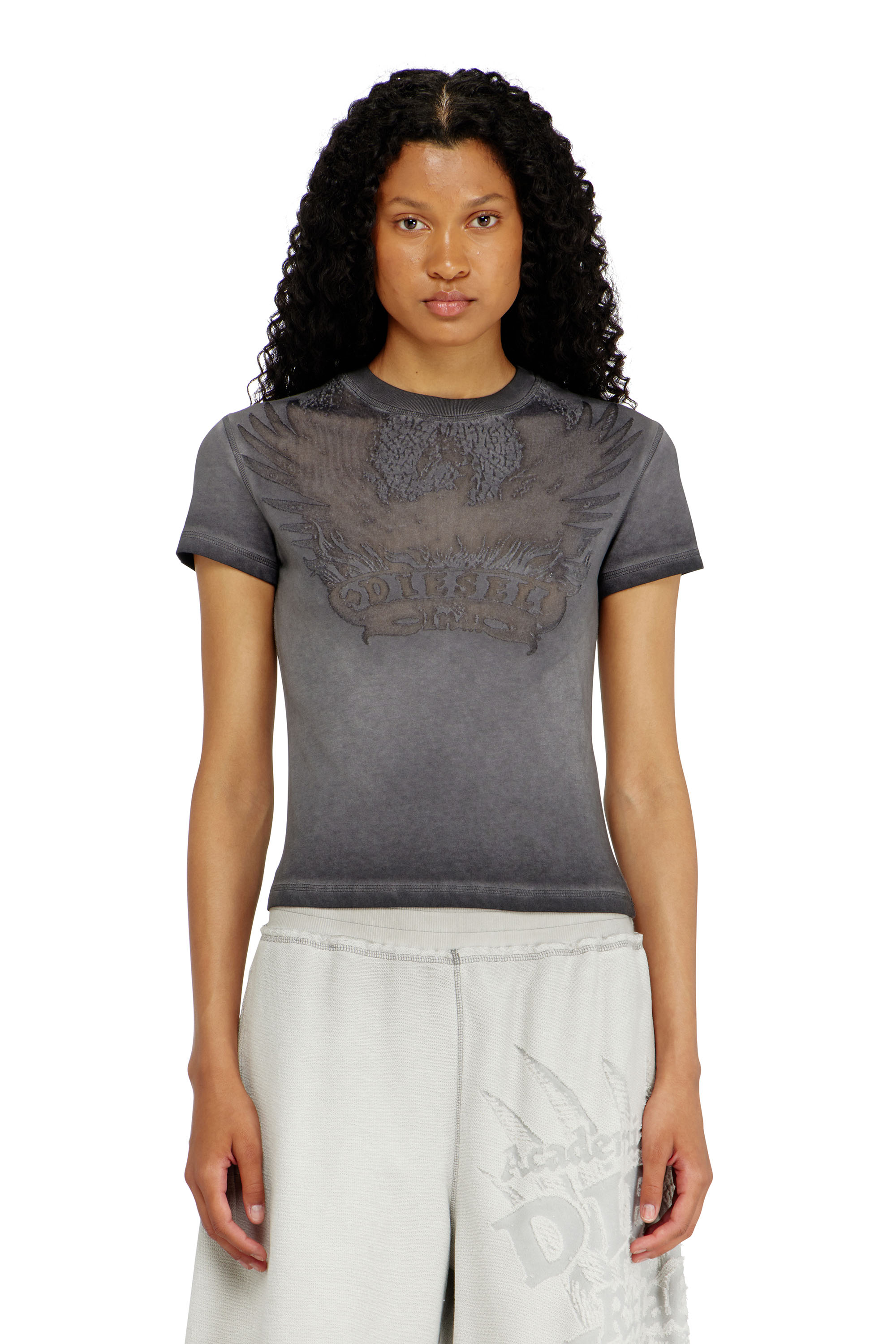 Diesel - T-ILA-AA7, Camiseta slim con d&eacute;vor&eacute; Phoenix Mujer in ToBeDefined - 1