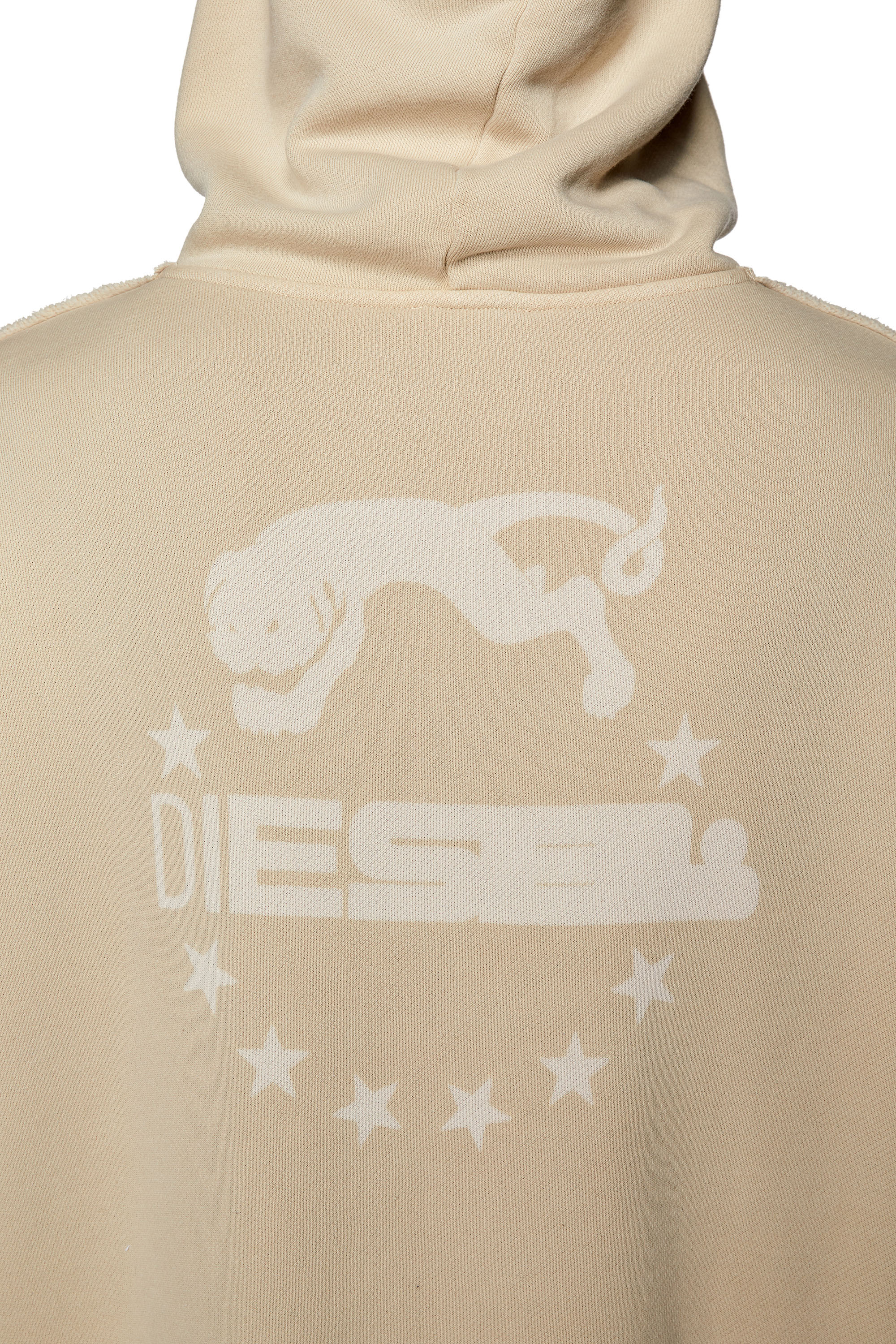 Diesel - S-MACS-HOOD-RW, Man's Hoodie with Diesel Panther logo in Beige - 5