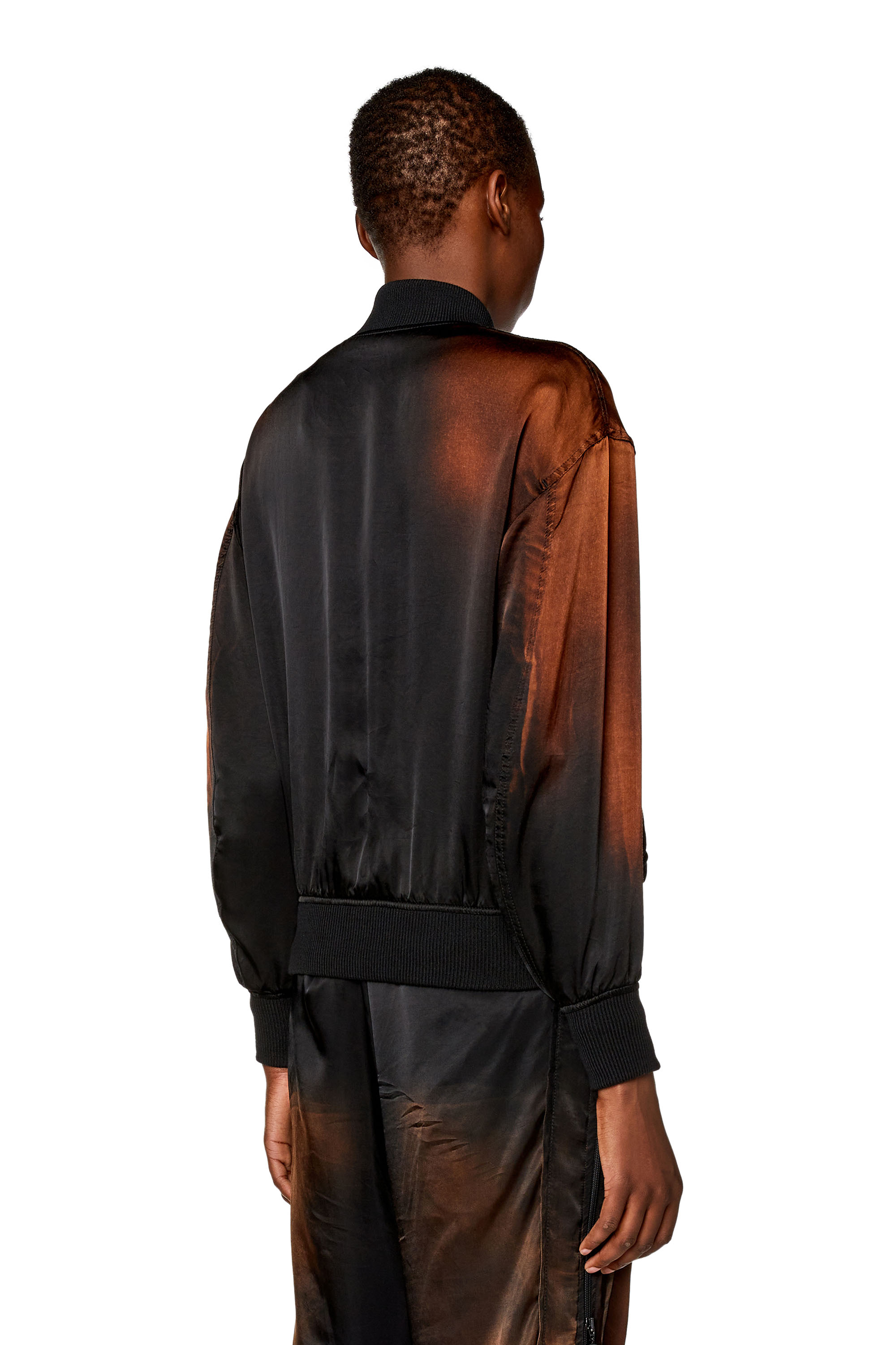 Diesel - J-MARTH, Chaqueta bomber de sat&eacute;n solarizado Mujer in Negro - 4