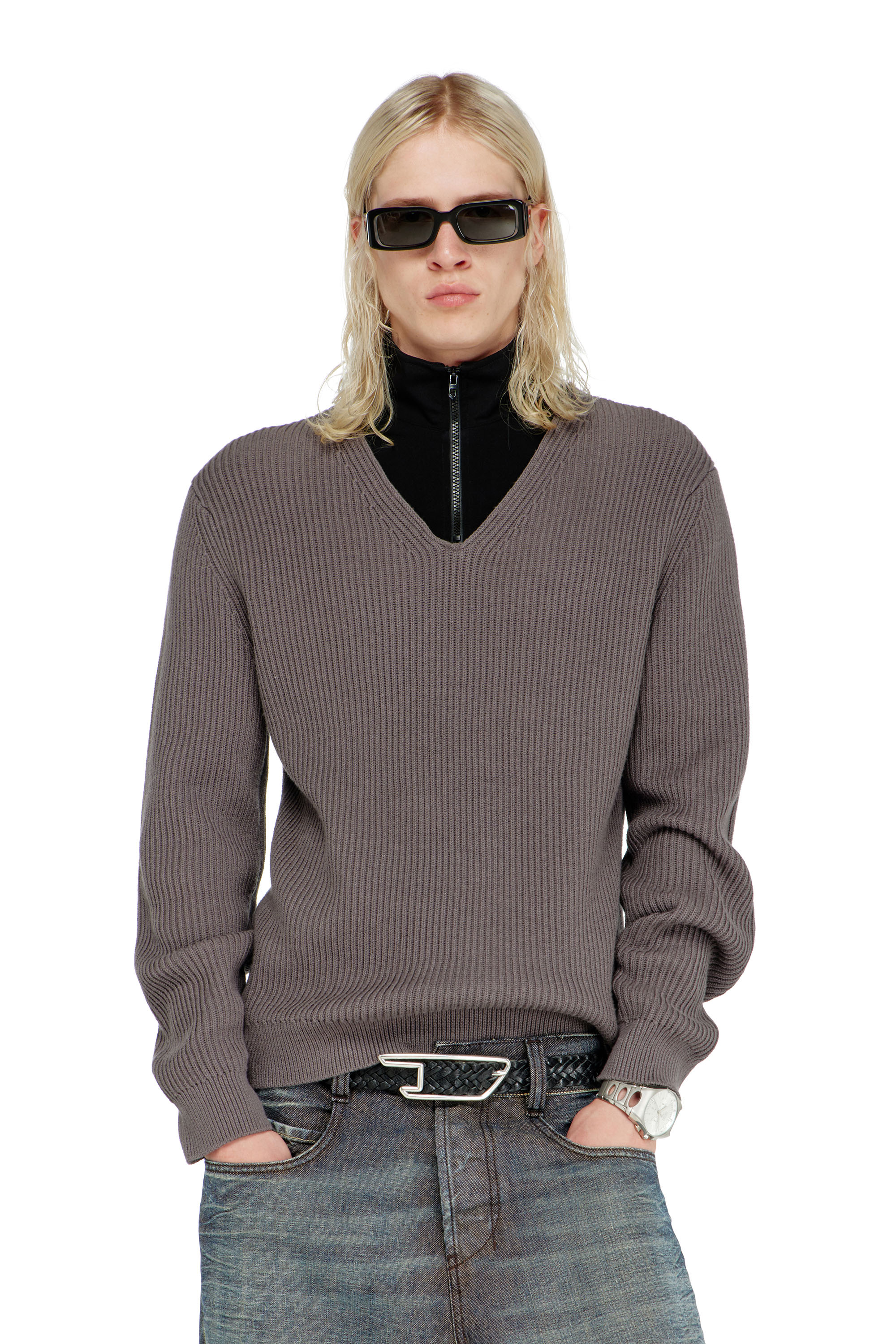 Diesel - K-MAMU, Jersey con media cremallera y cuello superpuesto Hombre in ToBeDefined - 1