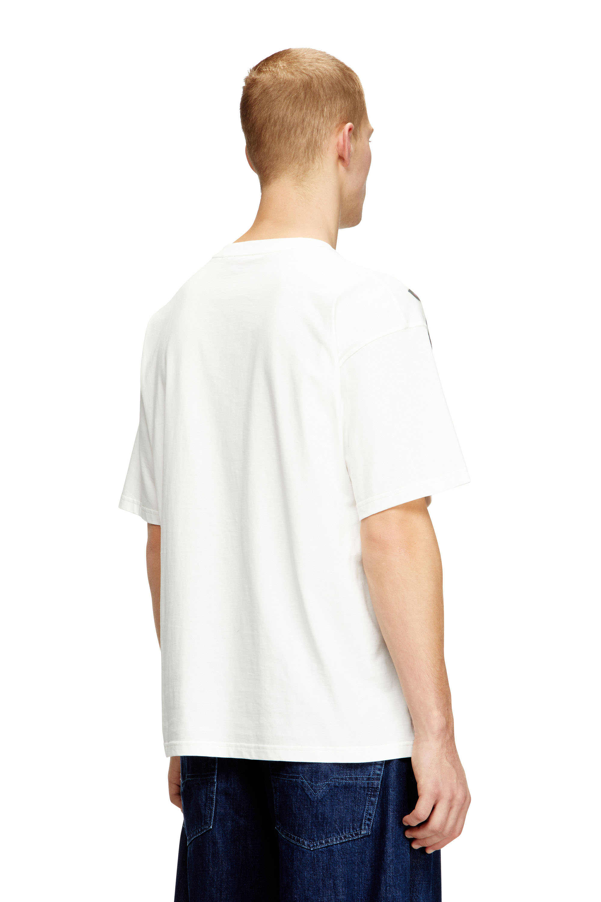 Diesel - T-BOXT-V13, Male's Relaxed cotton T-shirt with digital print in Blue/Orange - 4