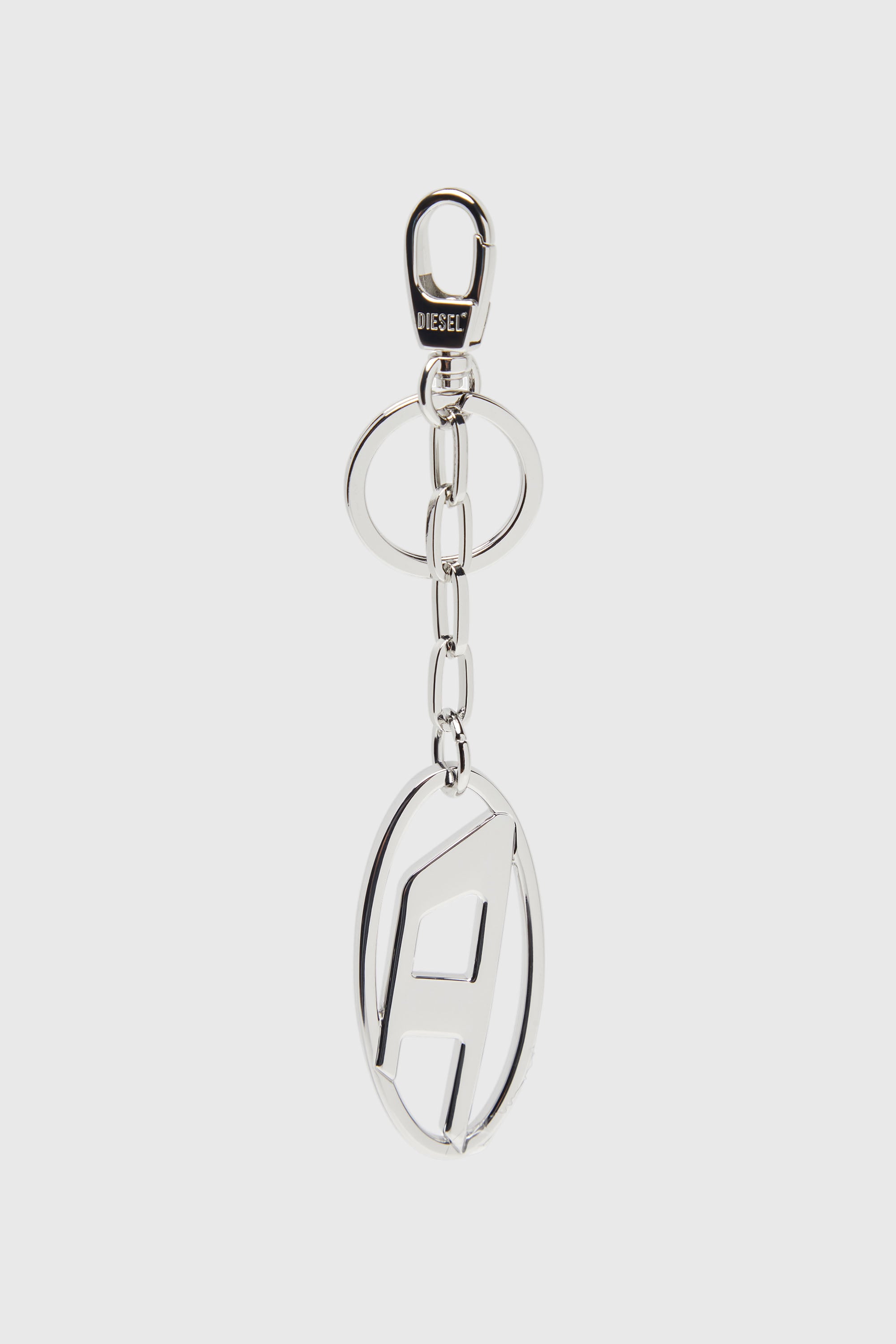 Women's Metal Oval D keyring with crystals | Silver | Diesel