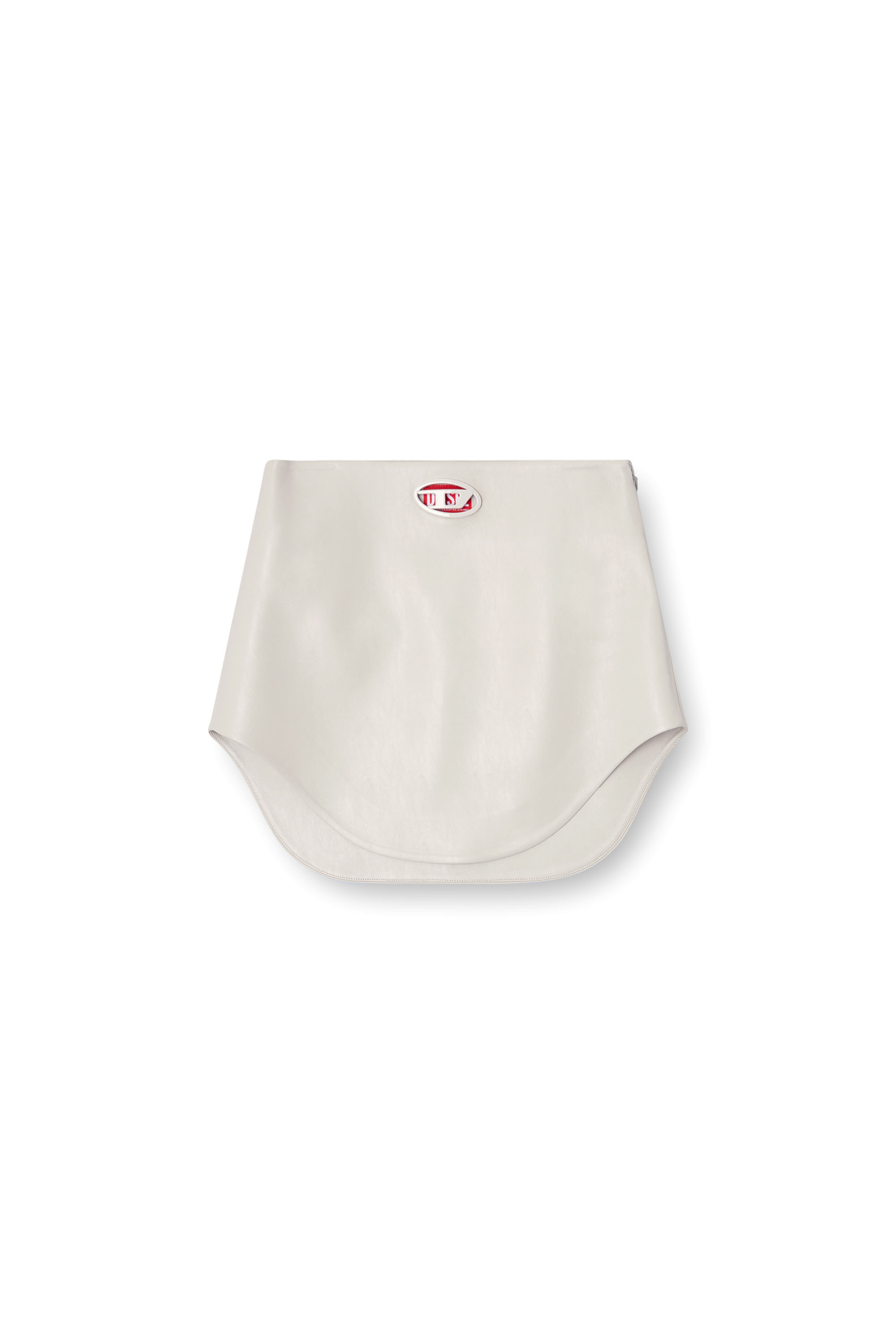 Diesel - O-LIMPO, Female's Mini skirt with Oval D in Light Grey - 2
