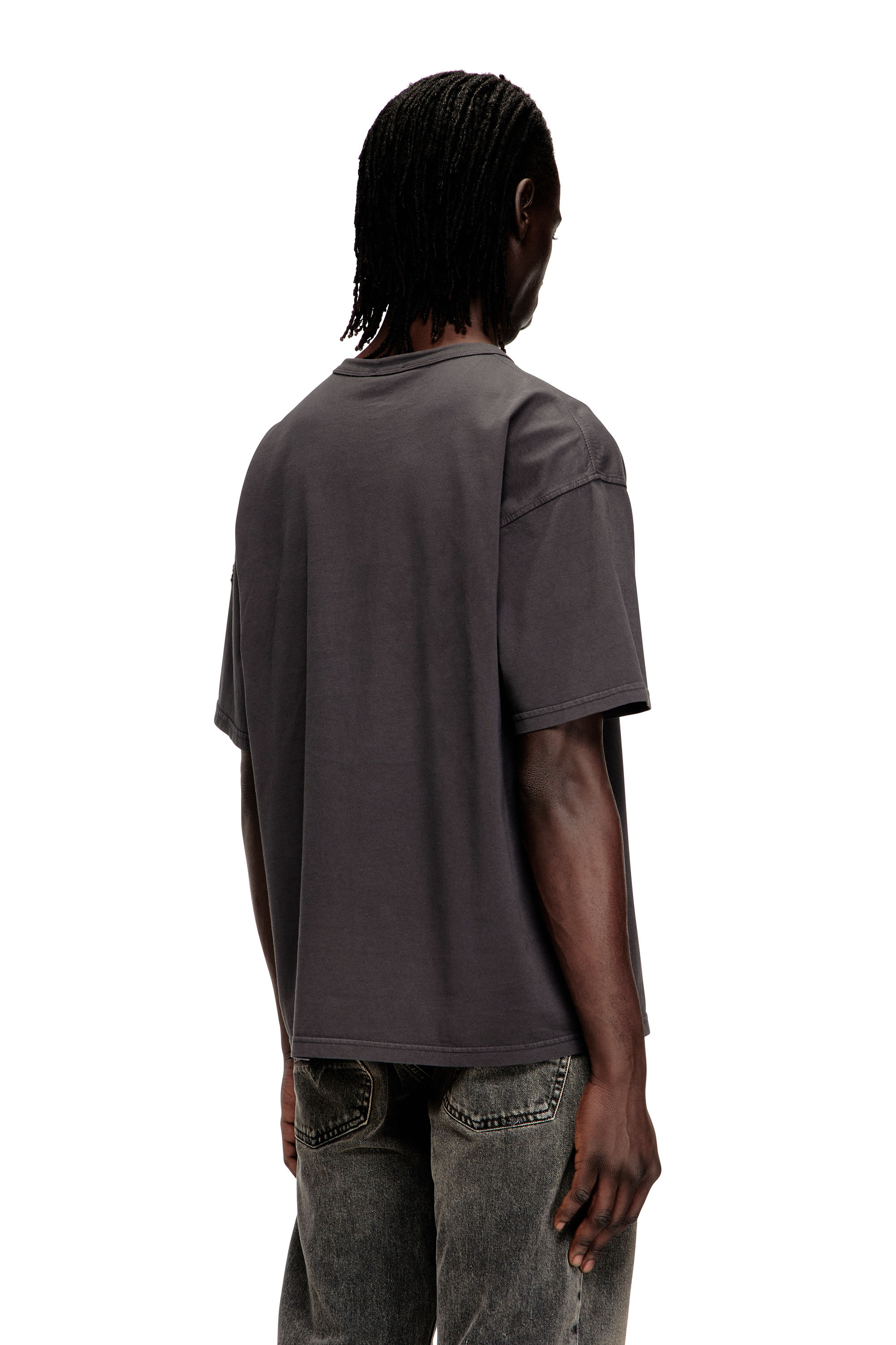 Diesel - T-BOXT-DEN, Camiseta de algod&oacute;n relajada con aplique Oval D Hombre in Gris - 4