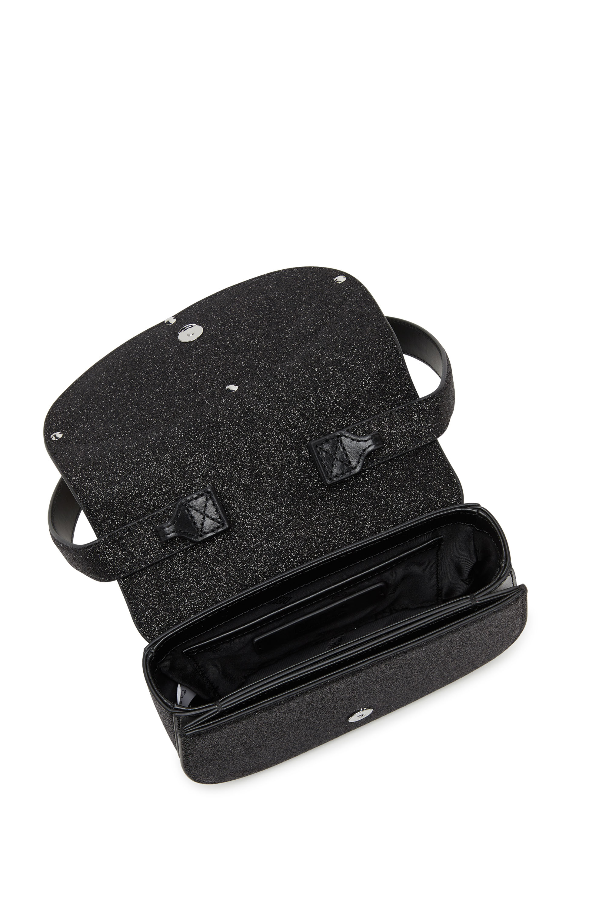 Diesel - 1DR, 1DR-Bolso de hombro ic&oacute;nico de tejido brillante Mujer in Negro - 3