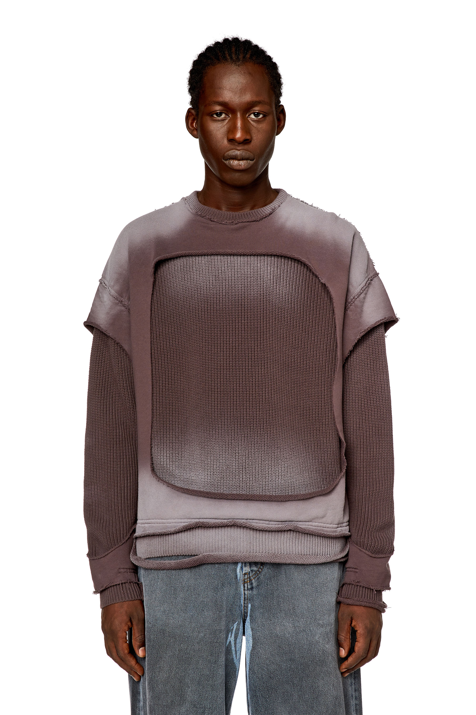 Diesel - K-OSBERT, Jersey con efecto roto despegado Hombre in Gris - 3