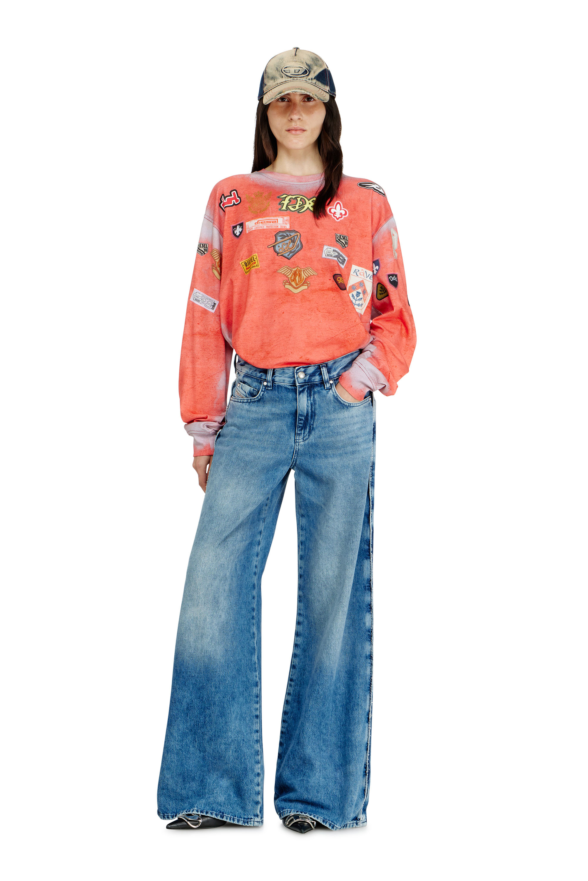 Diesel - Woman's Flare Jeans 1978 D-Akemi 0ADCJ, Medium blue - 2