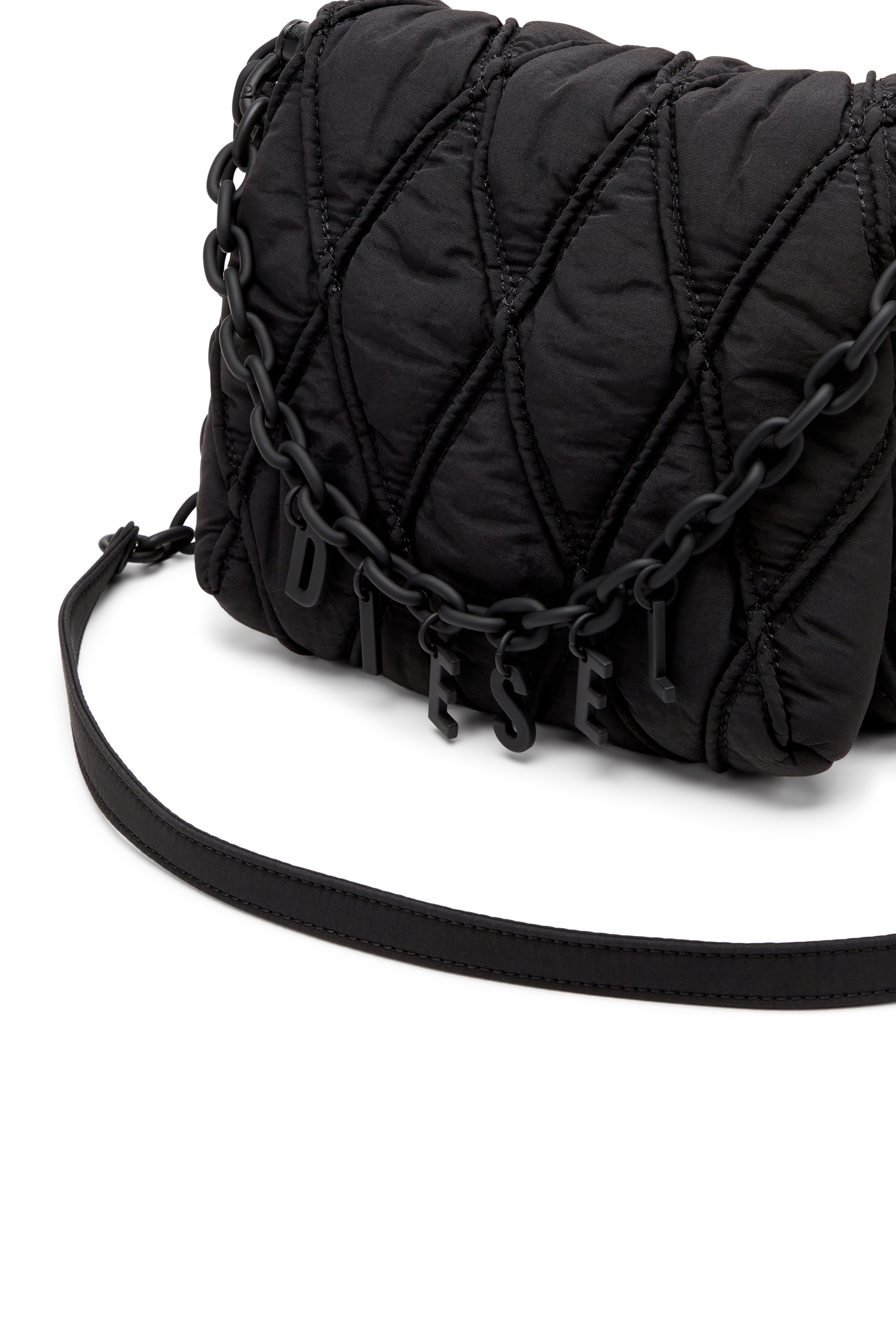 DIESEL | CHARM-D SHOULDER M BAG BLACK バッグ Women's Charm-D M-Shoulder bag in quilted nylon | Black | Diesel