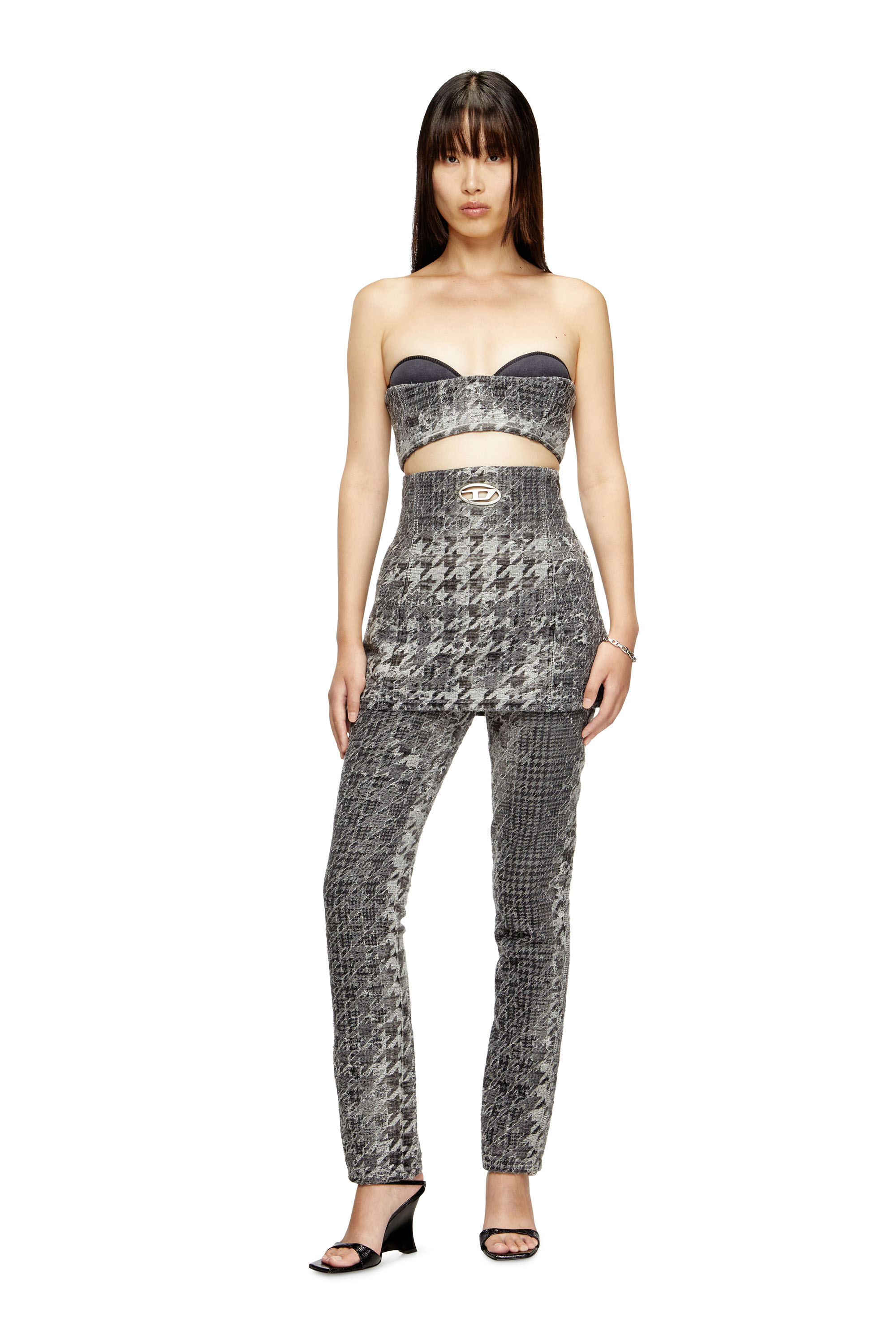 Diesel - DE-ORSET-FSH1, Female's Basque in Prince of Wales jacquard denim in Black/White - 2
