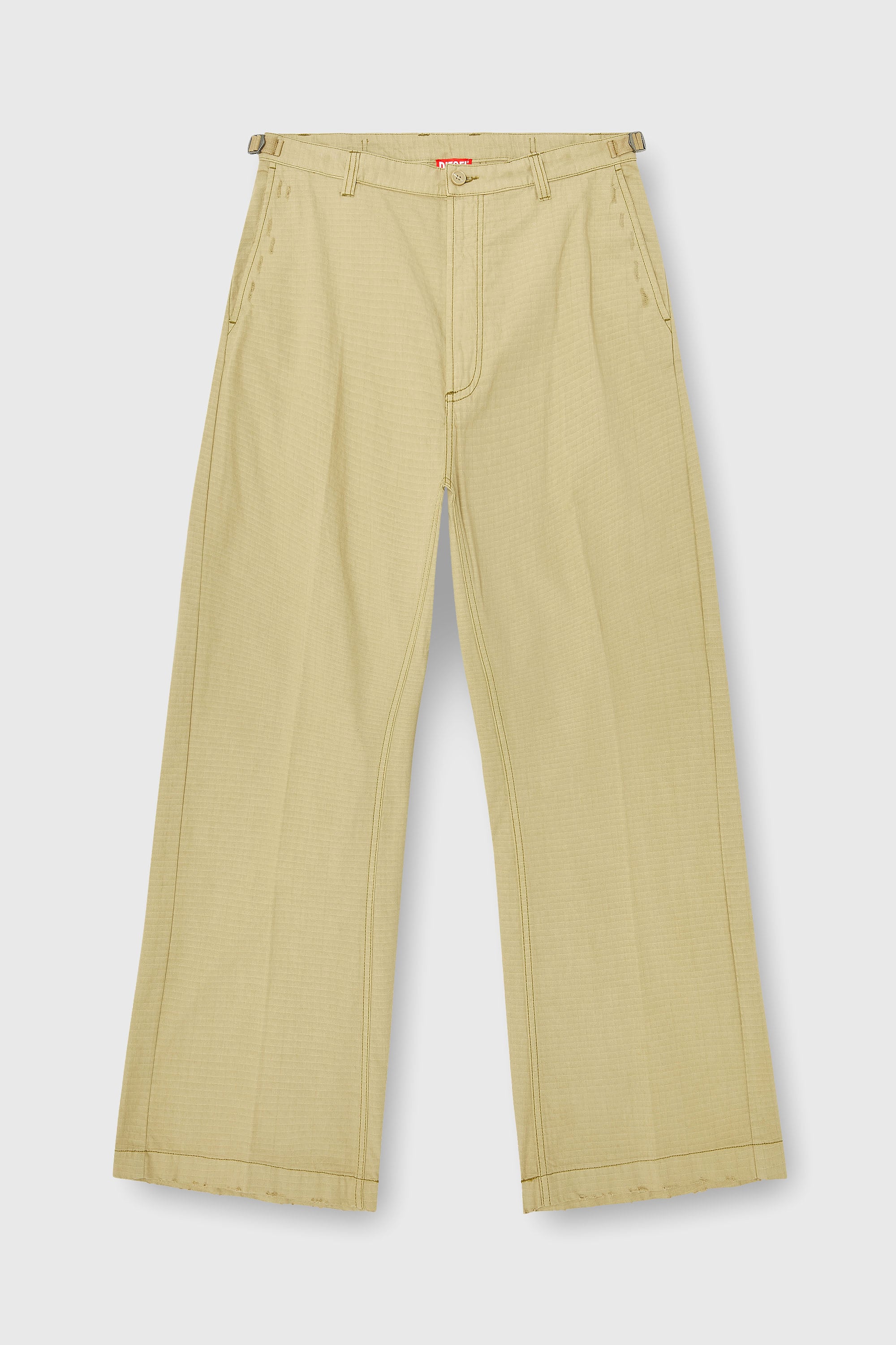 Diesel - P-BALL, Pantalon en ripstop de coton avec boucles lat&eacute;rales Homme in Beige - 2