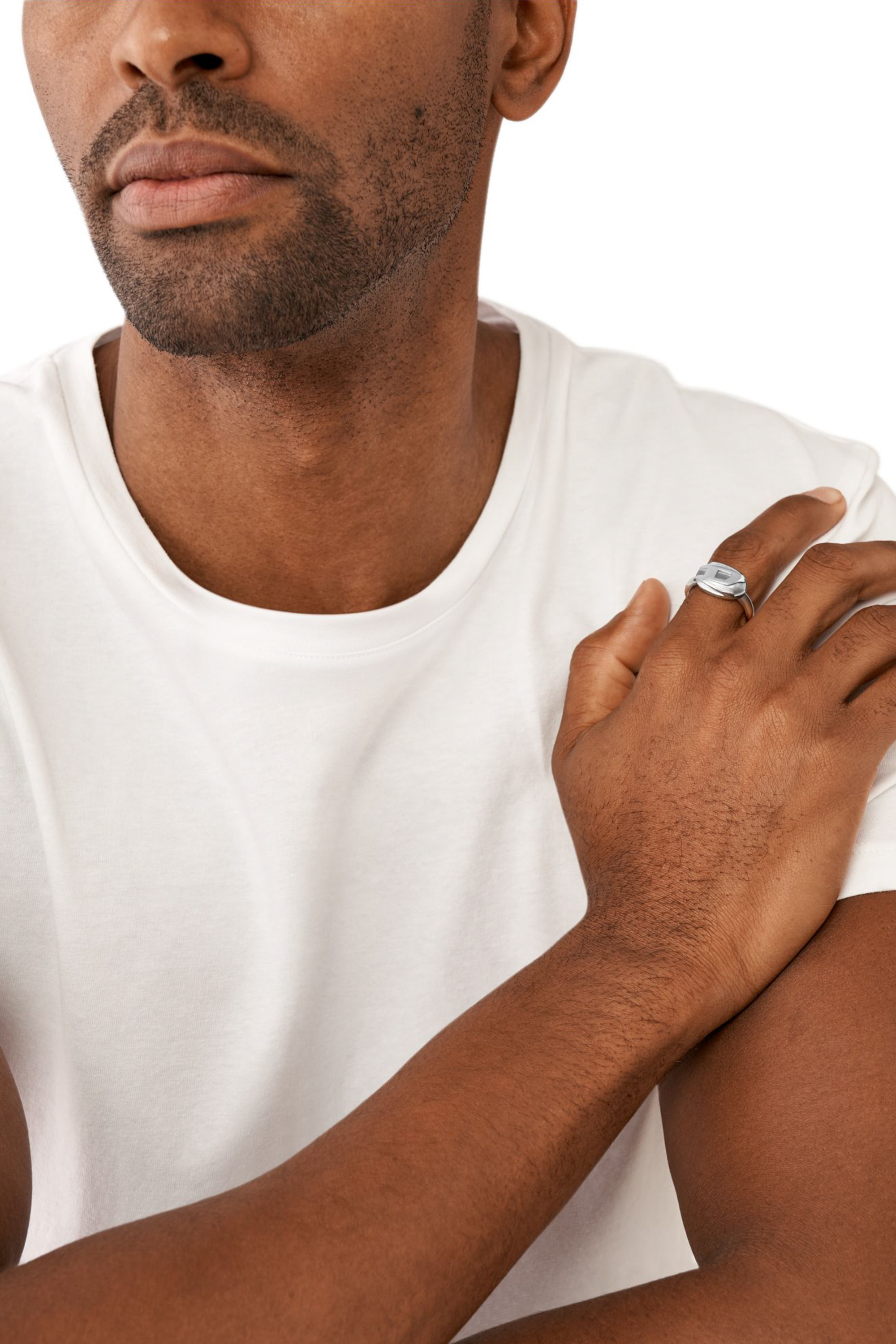 Diesel - DX1485, Man's Stainless steel signet ring in Silver - 3