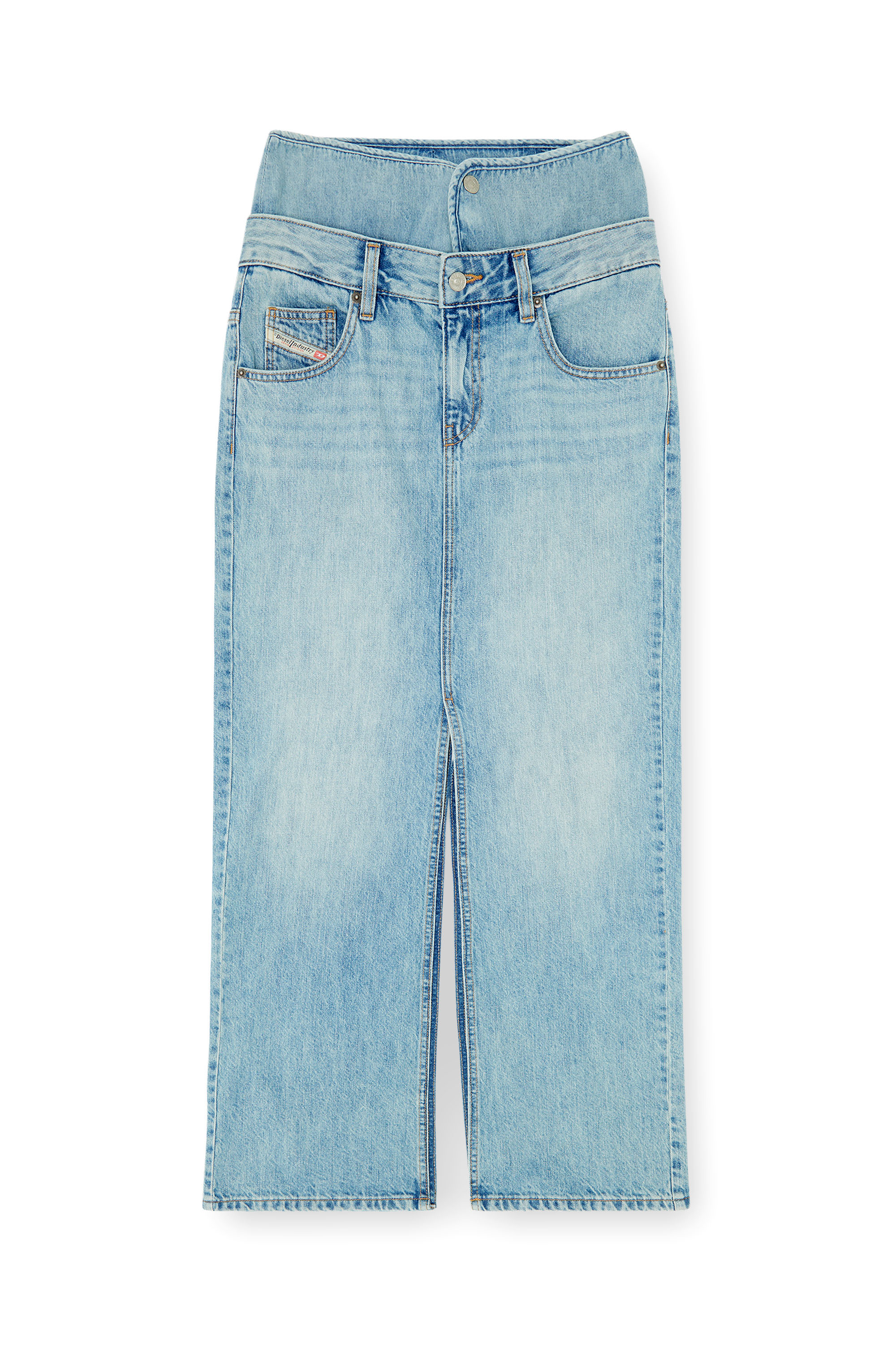 Diesel - DE-SPIVEY, Jean-illusion falda vaquera maxi con aberturas Mujer in ToBeDefined - 2