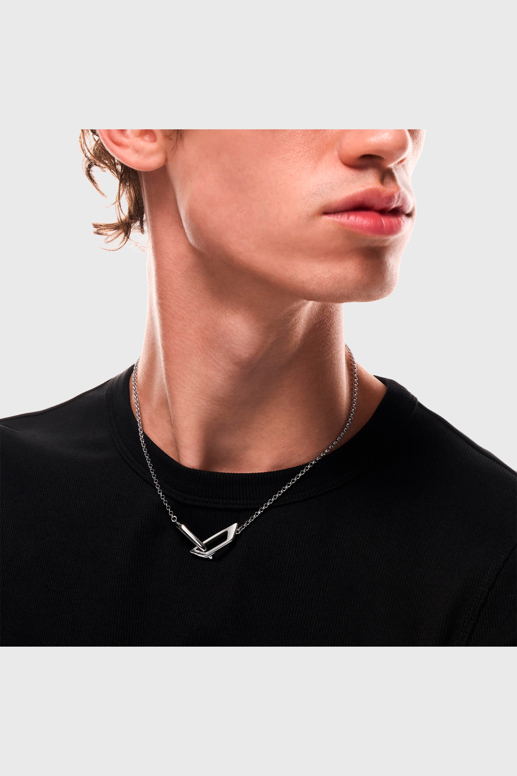 Diesel - DX1727040, Collar tipo banda de acero inoxidable Unisex in Plateado - 4