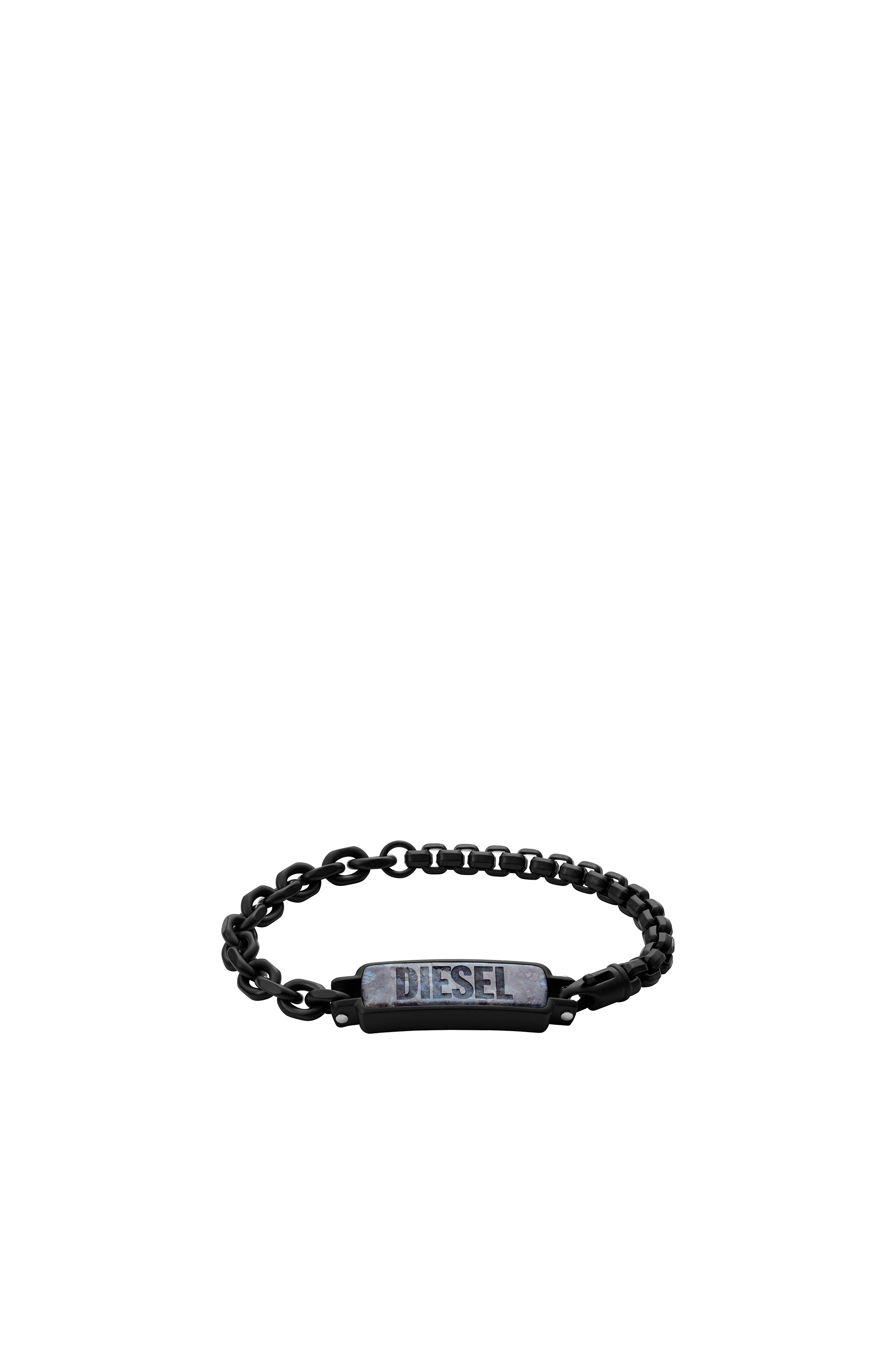 Pulsera de identificaci&oacute;n de labradorita y acero inoxidable