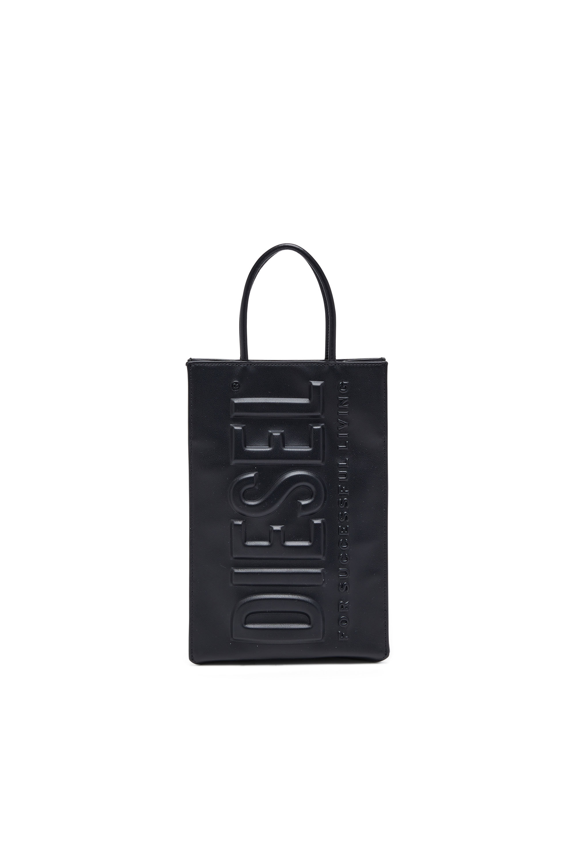 Diesel - DSL 3D SHOPPER M X, Male's Dsl 3D M-PU tote bag with embossed logo in Black - 1