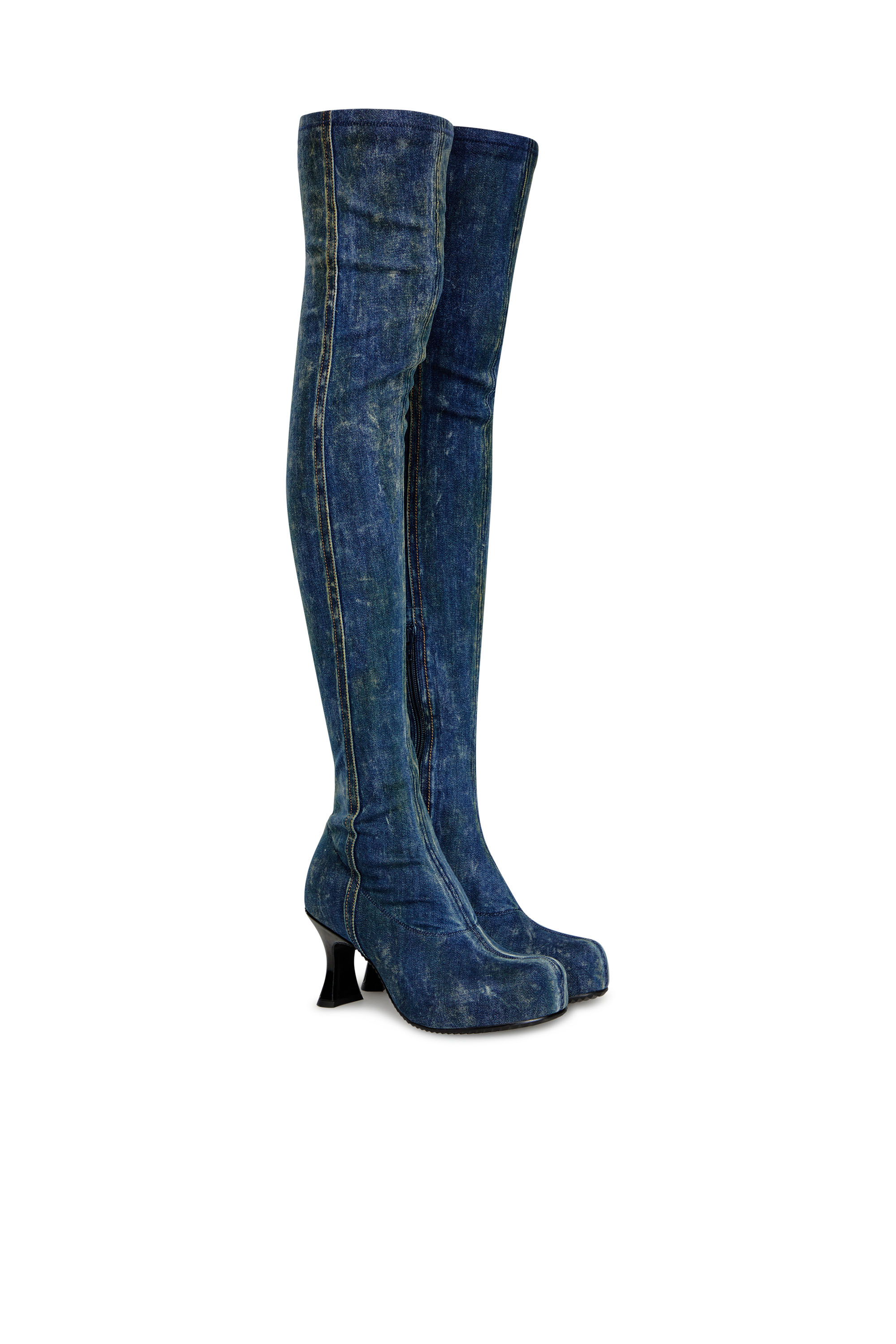 Diesel - D-WOODSTOCK TBT, Female's D-Woodstock-Over-the-knee boots in denim in Dark Blue - 2