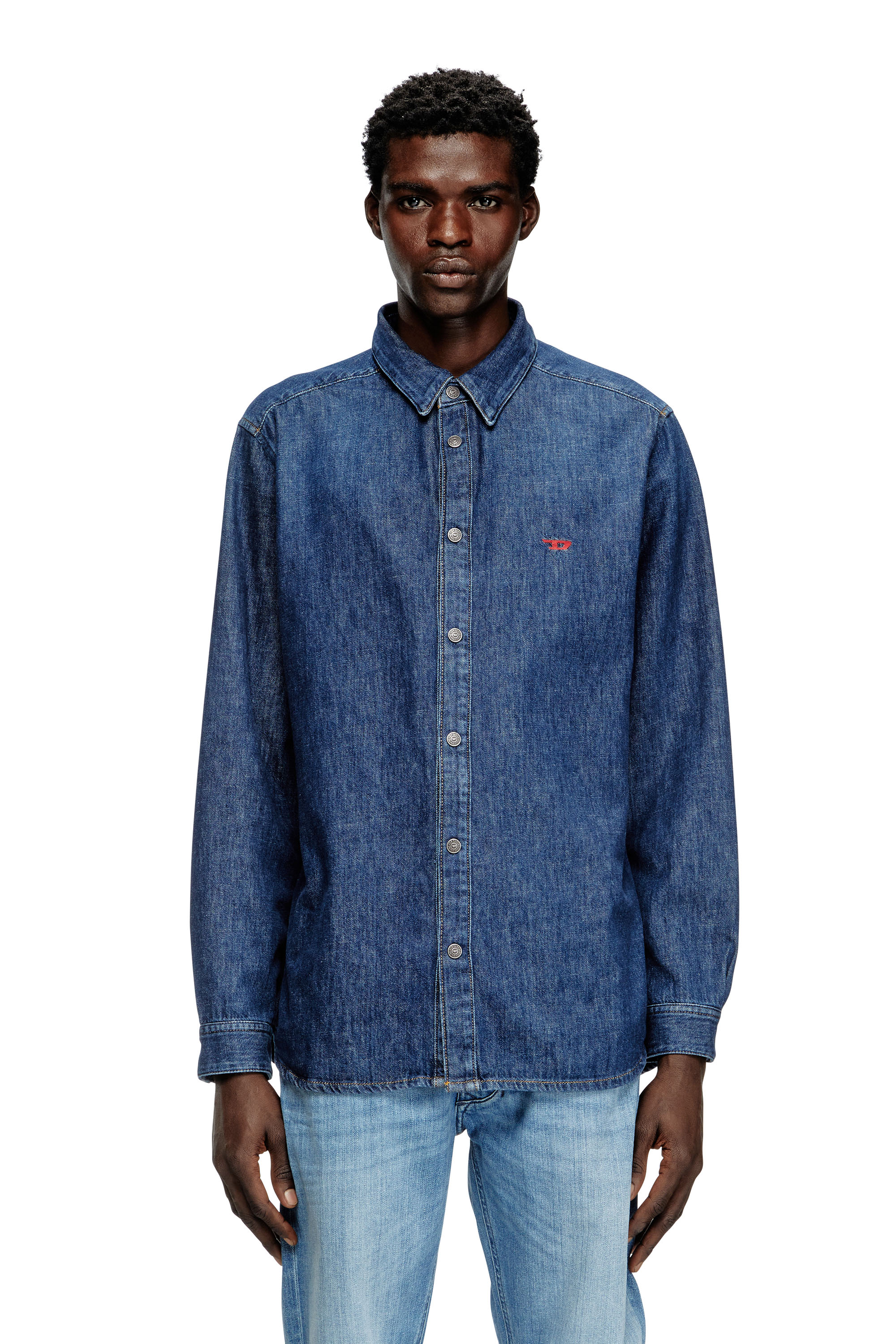 Diesel - D-SIMPLY, Male's Shirt in denim in Dark Blue - 3
