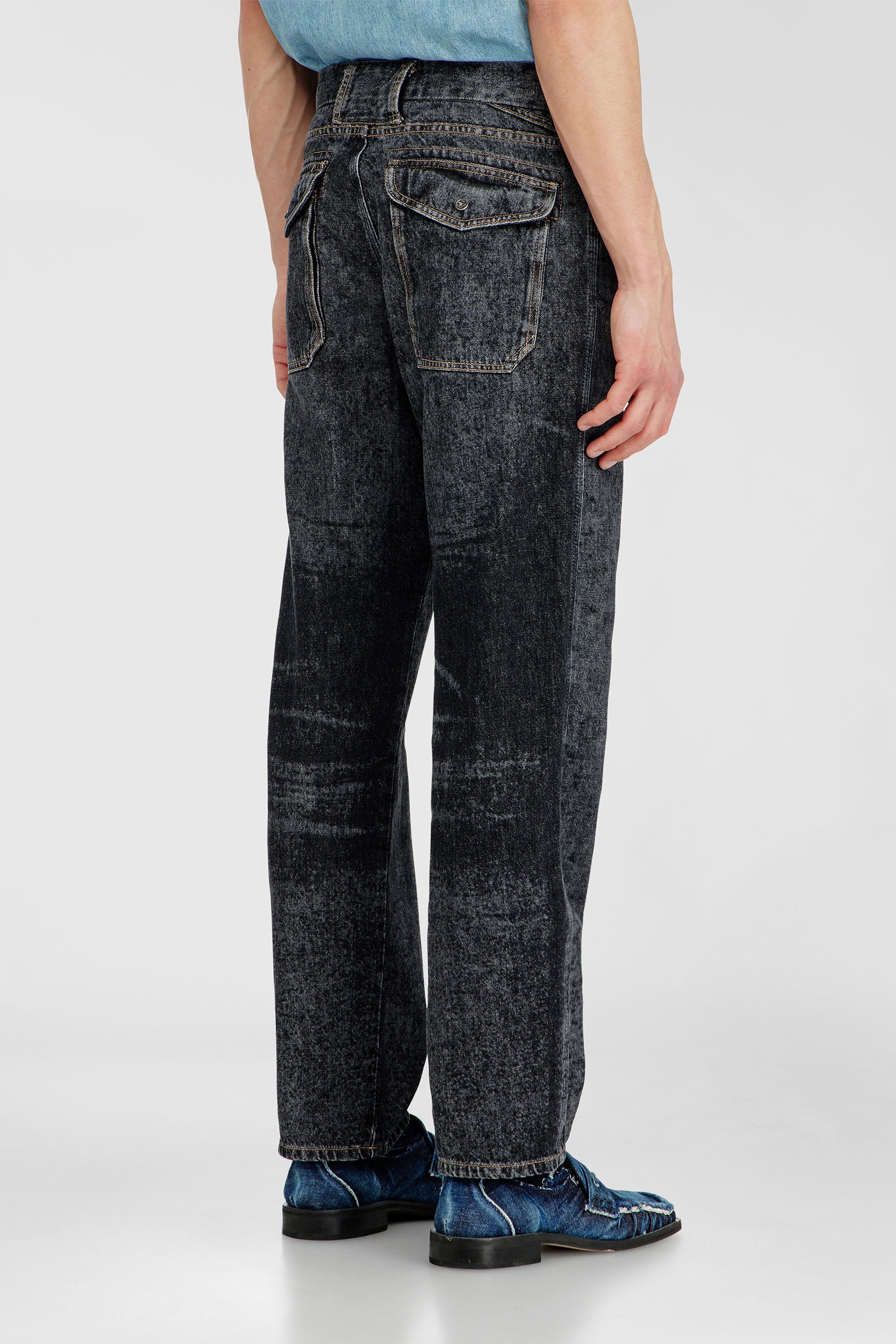 Men's Relaxed Jeans | Low Waist D-MarcusBlack/Dark grey | Diesel US