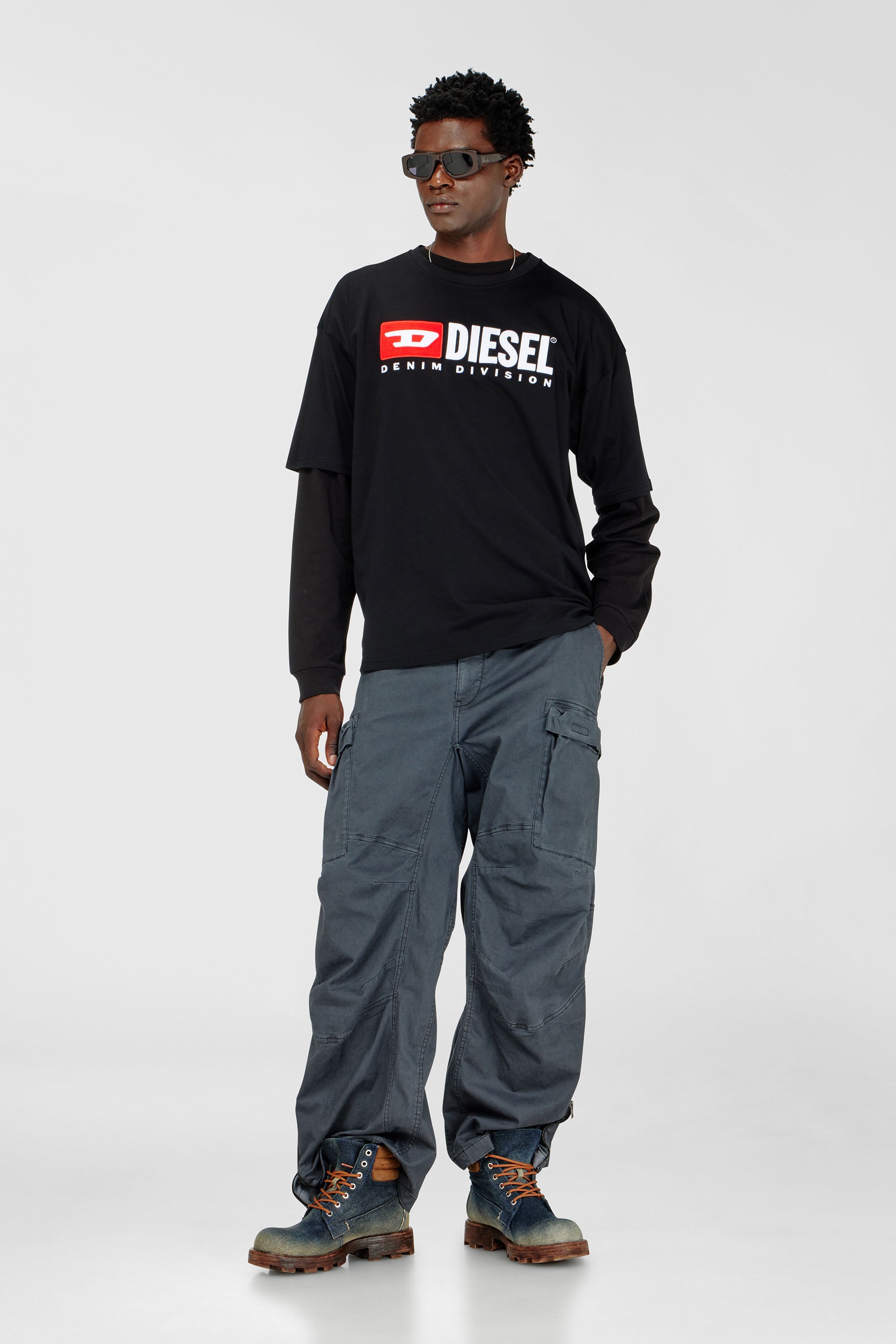 Diesel - T-BOXT-DIV, T-shirt avec empi&egrave;cement Diesel Homme in Noir - 2