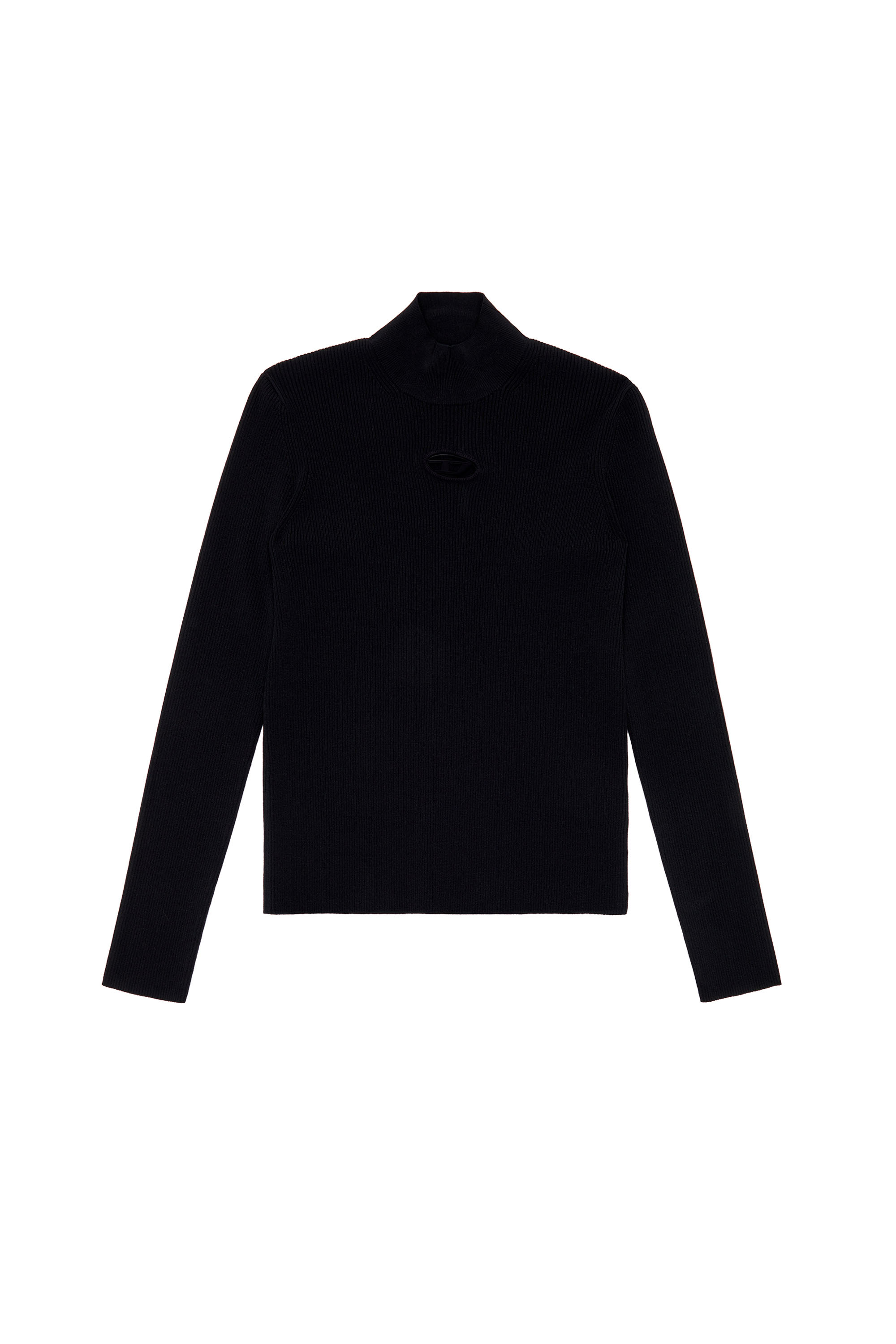 Diesel - K-ZACKARY, Male's Mock-neck jumper with Oval D in Black - 2