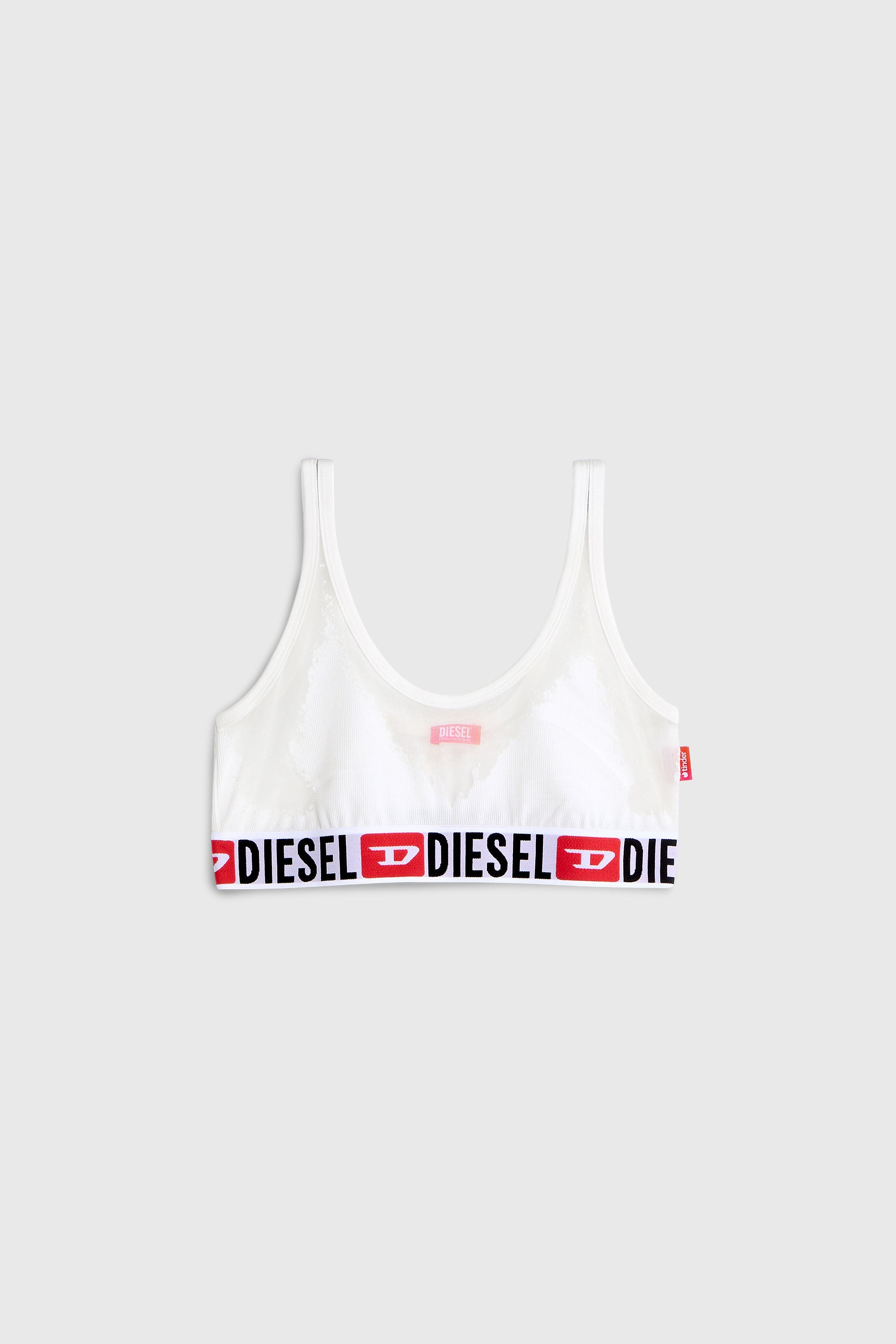 Diesel - PR-ORIBA-D-CORE, Bralette con efecto devor&eacute; transparente Mujer in Blanco - 2