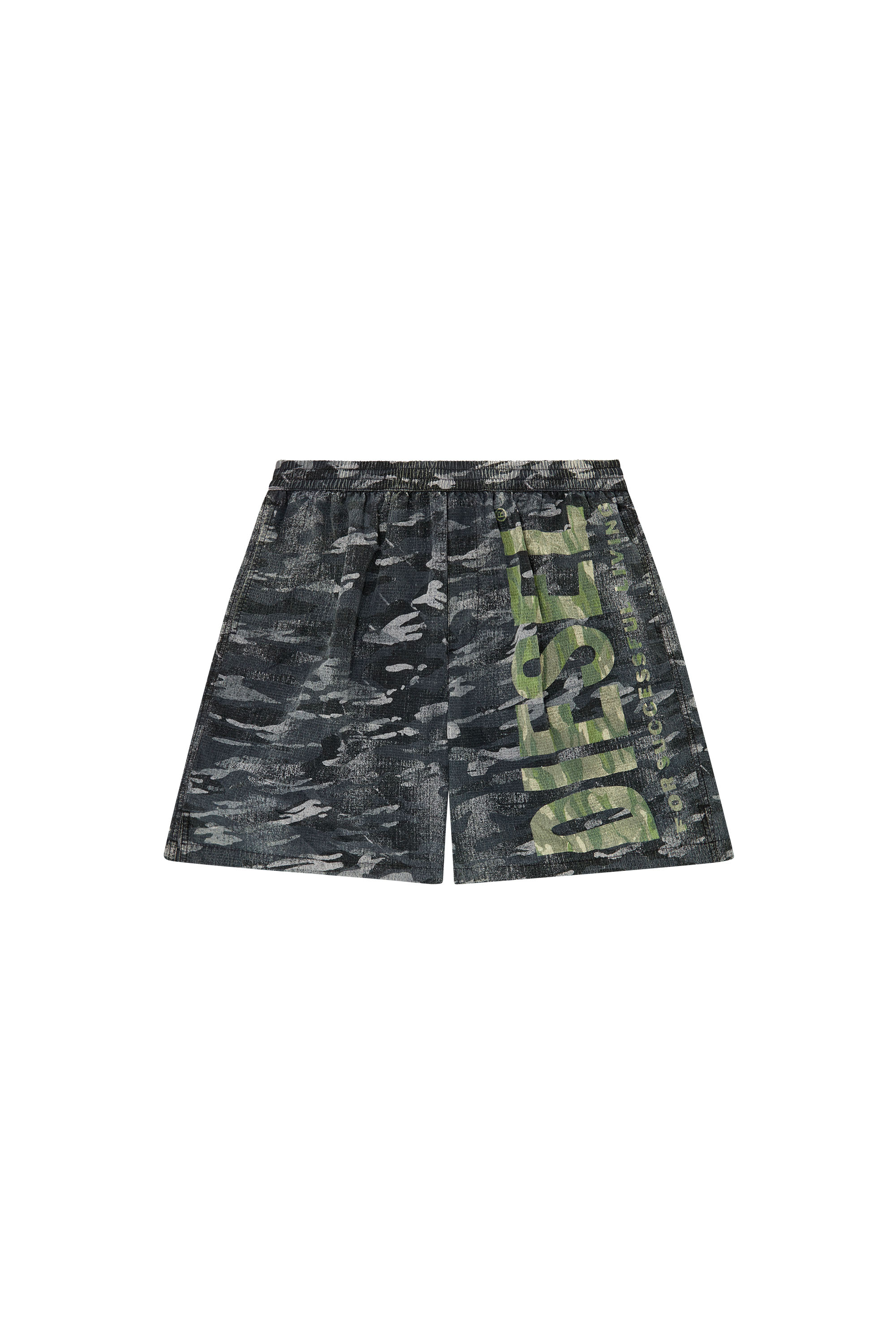 Diesel - POWEL-47.5-UTLT, Male's Board shorts in camo ripstop in Black - 3
