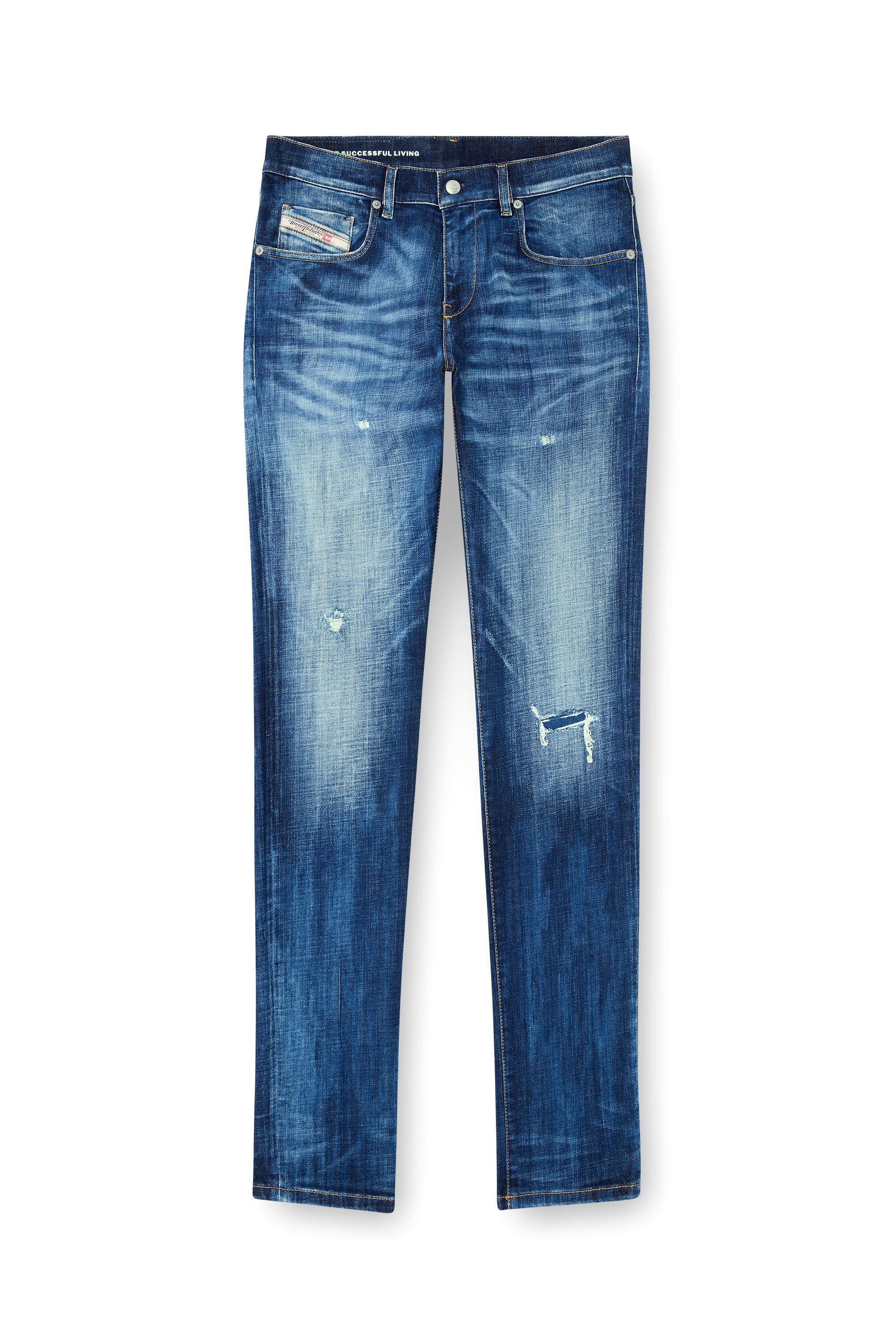 Slim Jeans 2019 D-Strukt 09M17, Dark Blue Diesel - Man's Slim Jeans 2019 D-Strukt 09M17, Dark Blue - 2