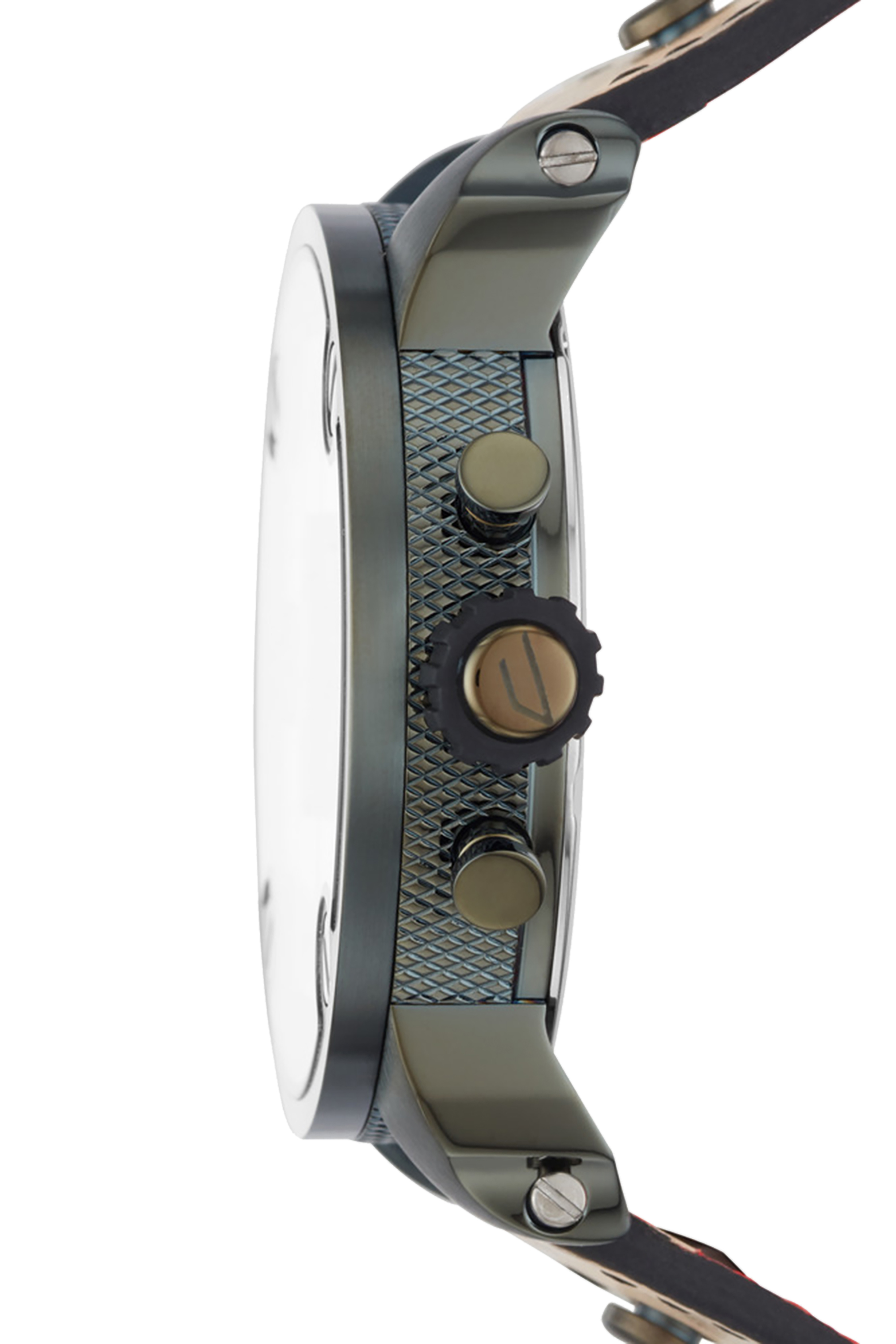 DZ7409 Man: Little Daddy camo watch with olive case, 52 mm | Diesel