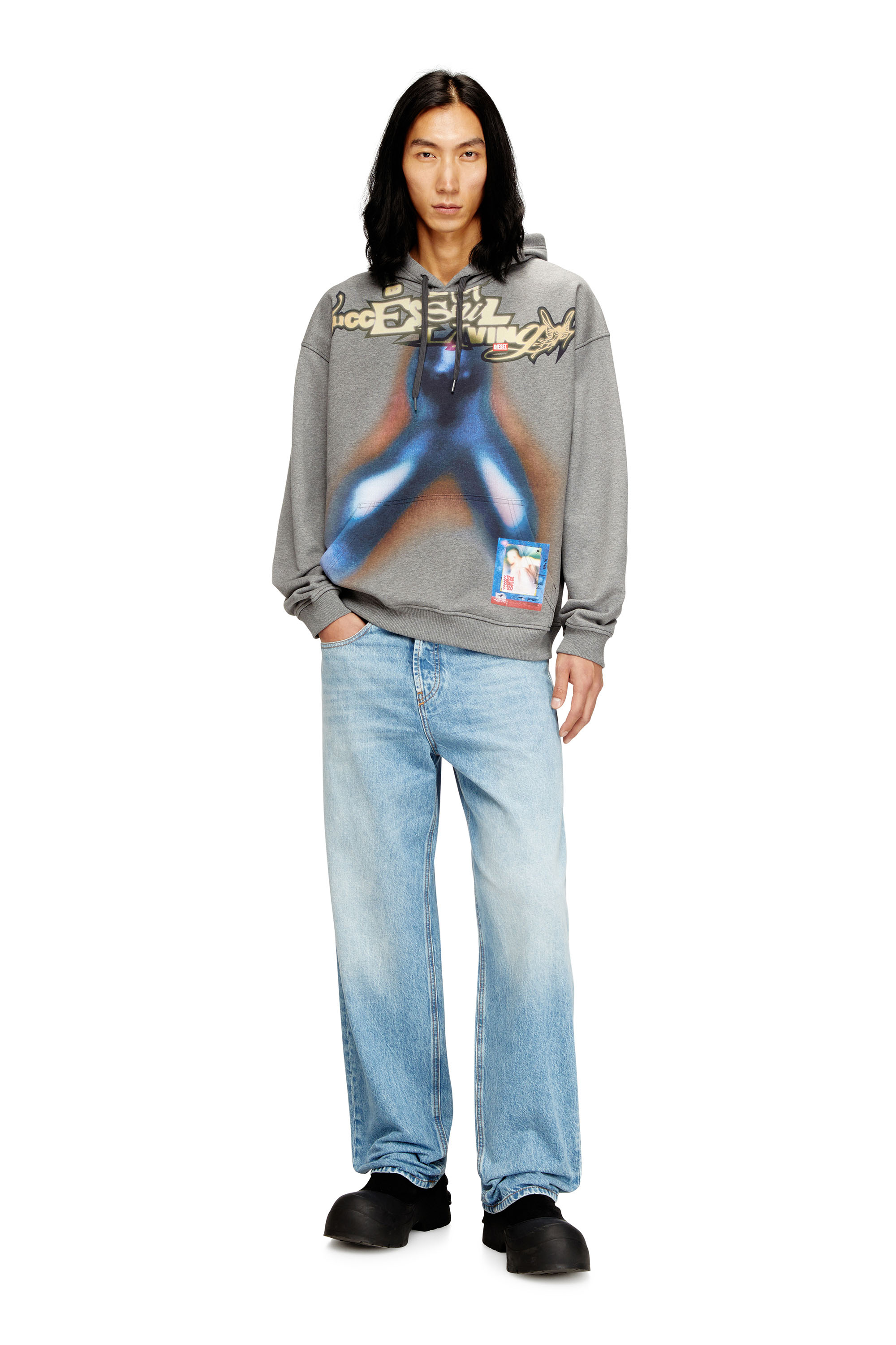 Diesel - S-BOXT-HOOD-V4, Sudadera con capucha de algodón con estampado digital Hombre in Multicolor - 2