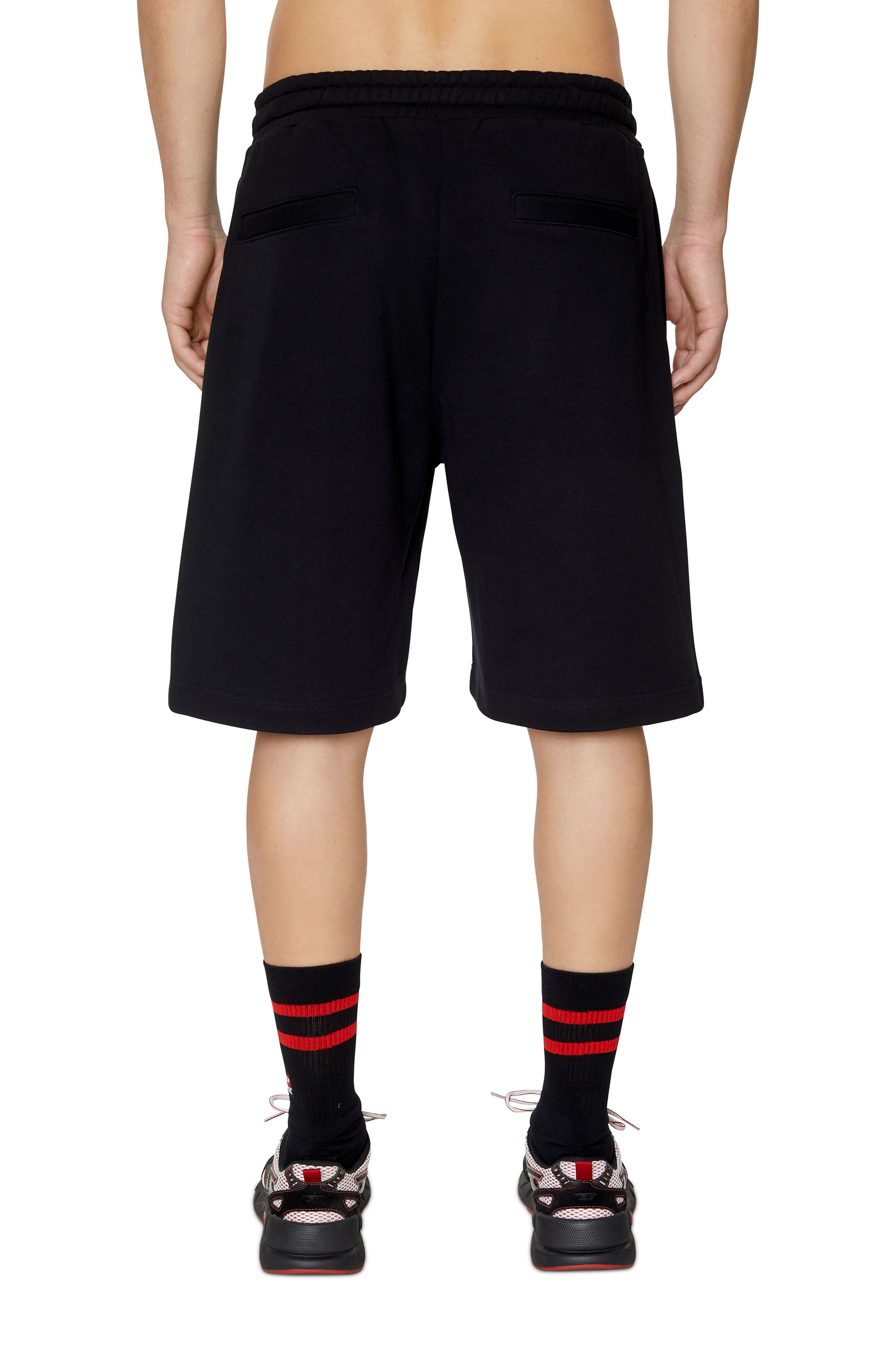 Diesel - P-CROWN-DIV, Man's Sweat shorts with logo embroidery in Black - 5