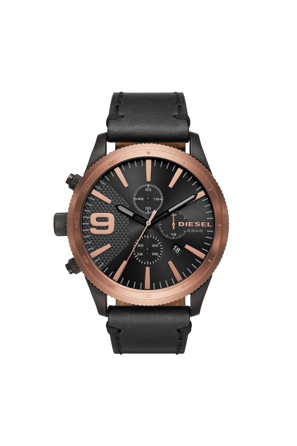 Cinturino Originale Diesel DZ4375 In Pelle Nera, Larghezza 24mm, Nuovo Con Etichette