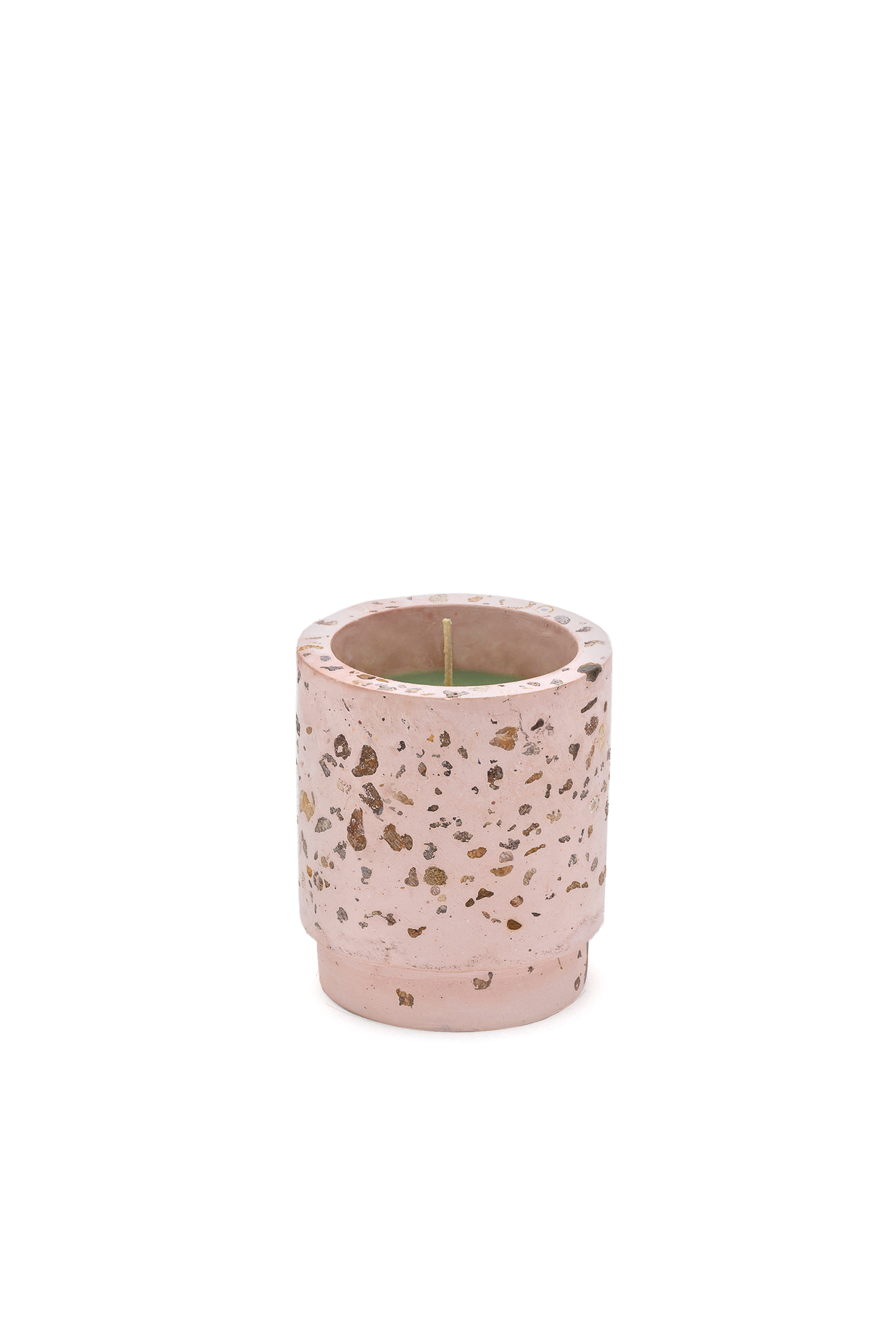Vela en vaso de cemento "Diesel green possessed tropicalia"
